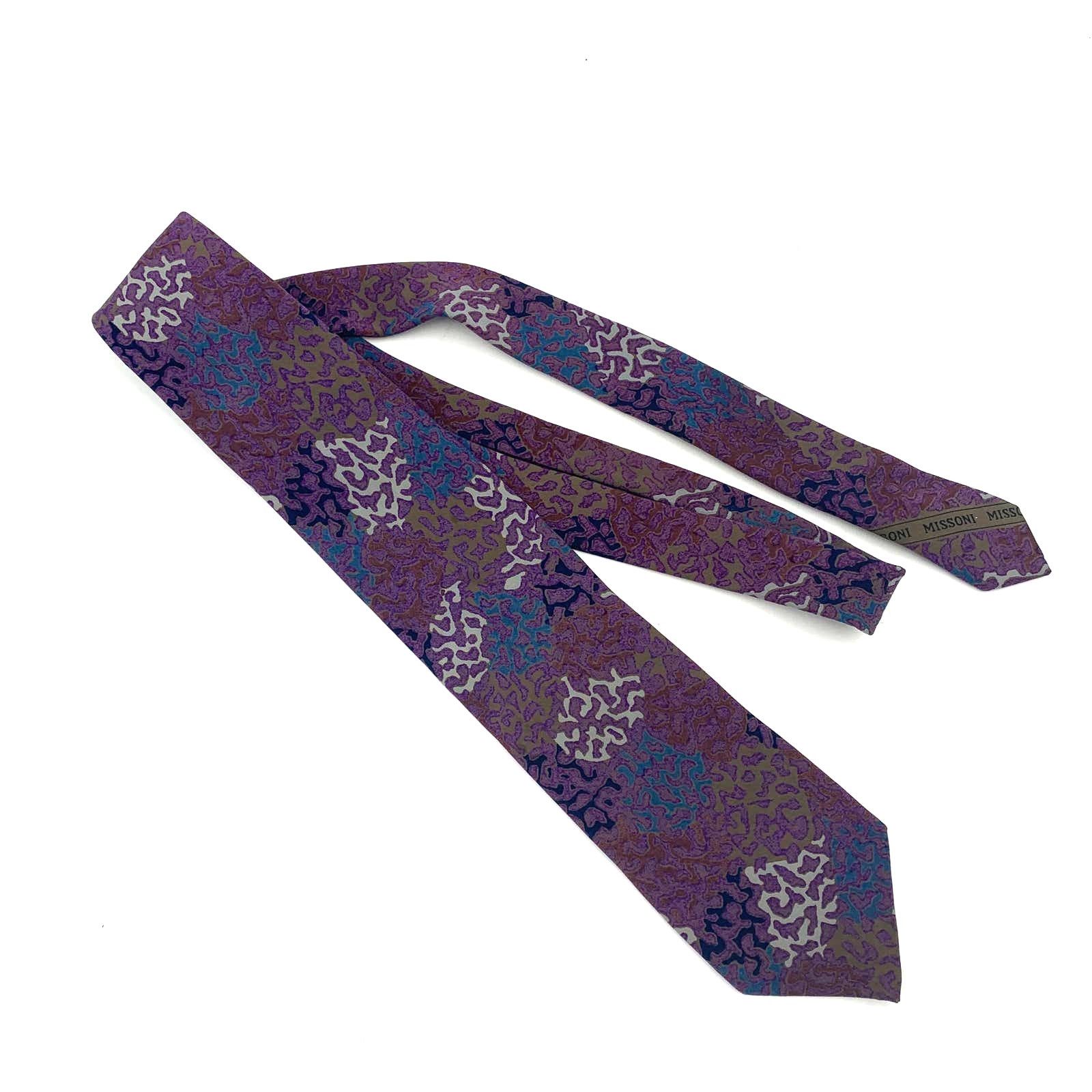 Missoni Missoni Silk Tie Abstract Purple Print Size ONE SIZE - 2 Thumbnail