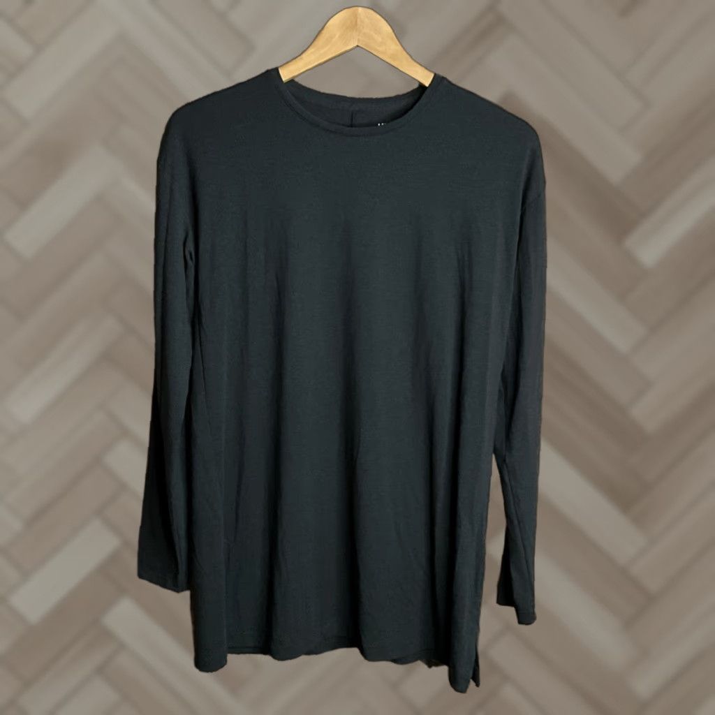 Lands' End Lands' End T-Shirt Women Tall Small Black Long Sleeve Crew Neck Modal Blend Shirt (Shaped Fit) Size S / US 4 / IT 40 - 1 Thumbnail