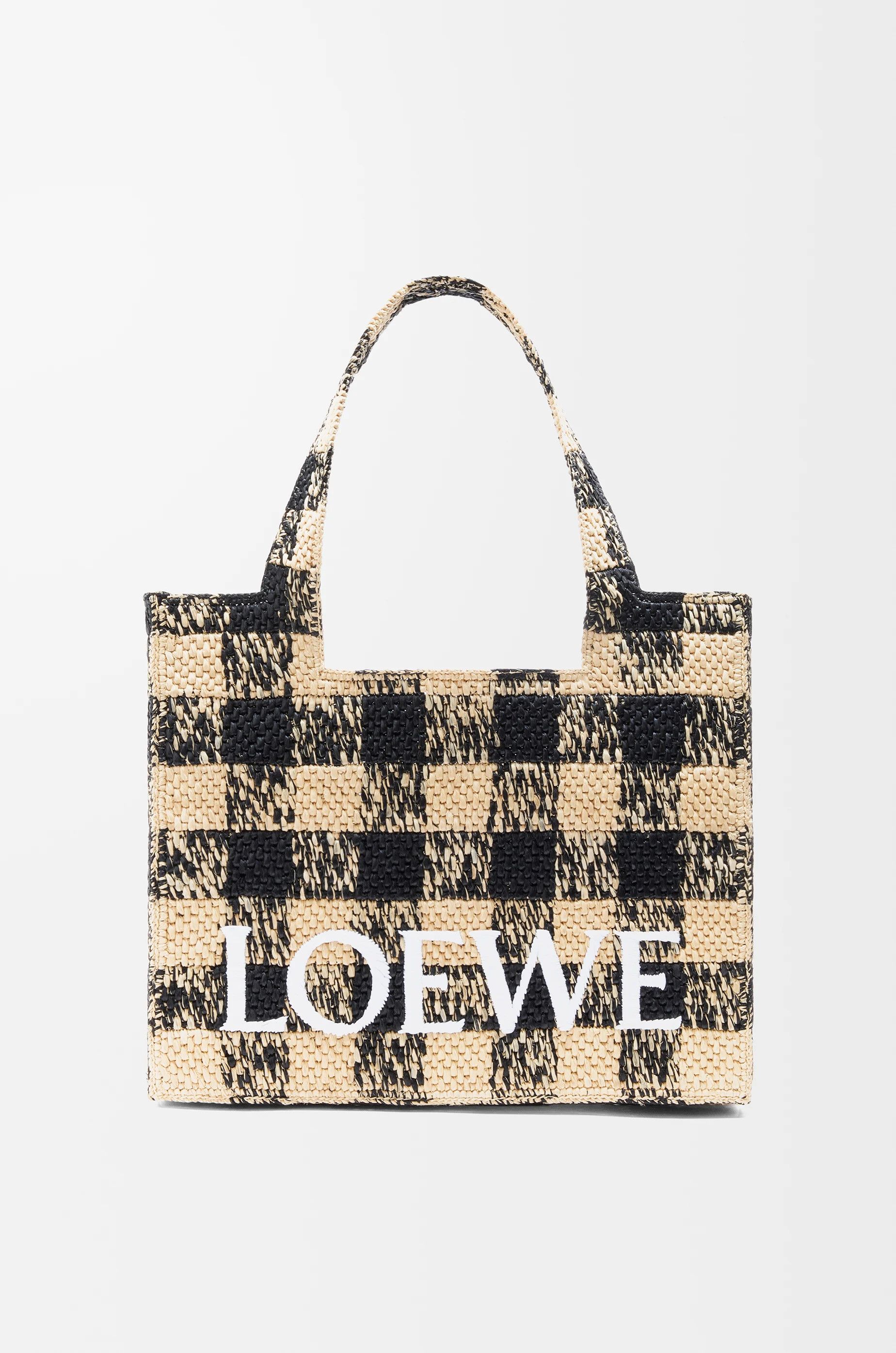 Loewe o1in1g0426 Size: OS / Large Font Tote Bag in Natural/Black Size ONE SIZE - 1 Thumbnail