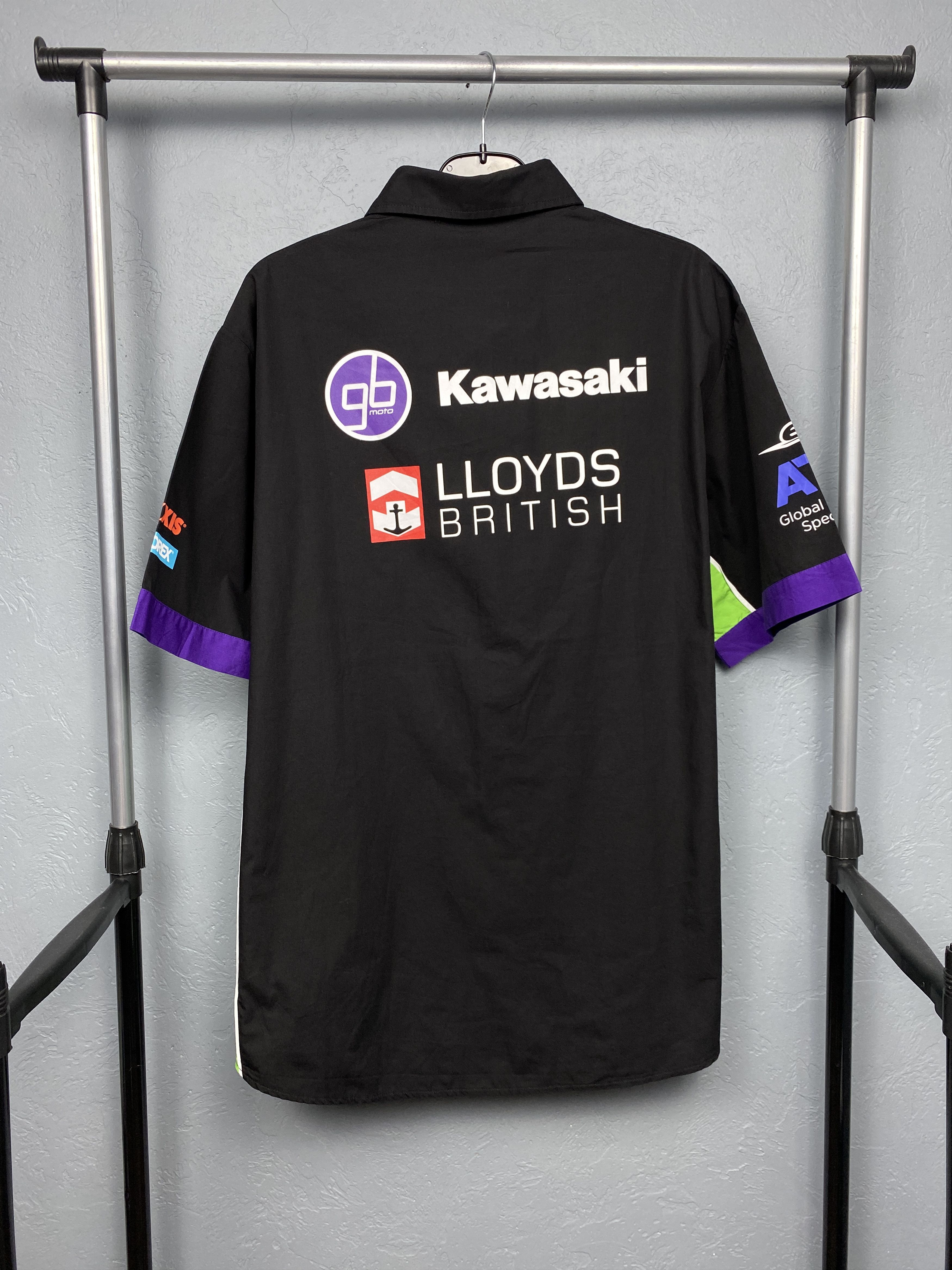 Japanese Brand Kawasaki Team Vintage Mens Short Sleeve Shirt Moto Racing Size US XXL / EU 58 / 5 - 9 Thumbnail