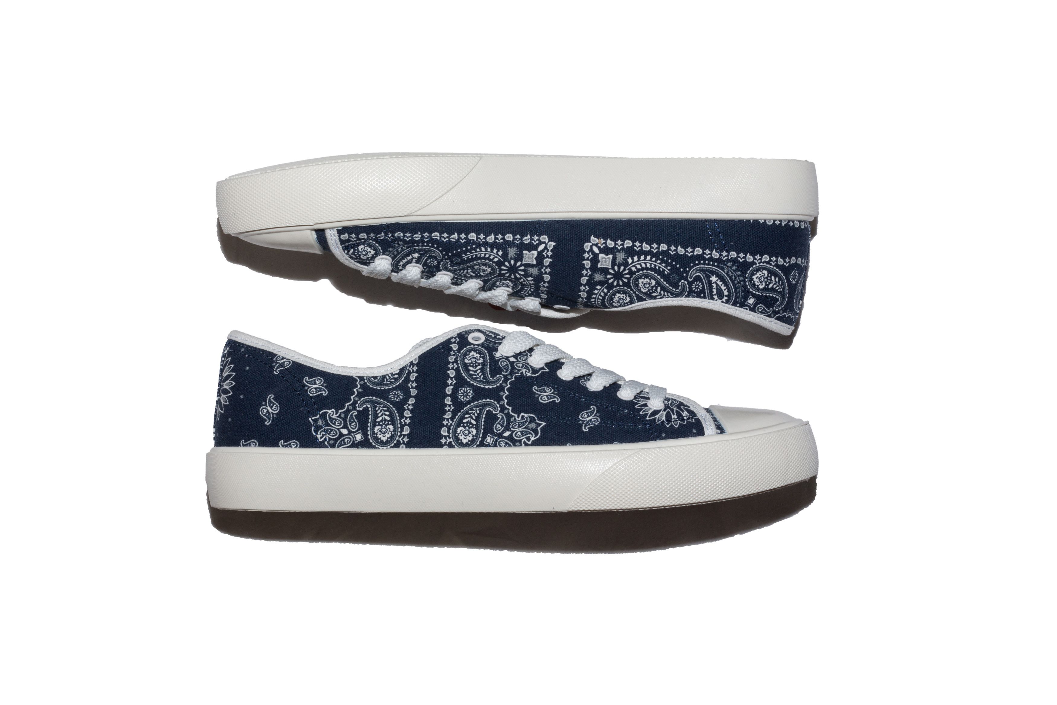 Maison MIHARA YASUHIRO Navy Paisley Lace Up Court Shoes Size US 10 / EU 43 - 7 Thumbnail