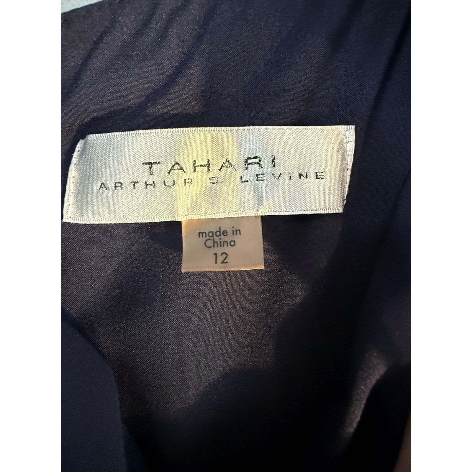 Vintage Tahari Arthur S. Levine Dress Womens 12 Blue Ruffle Chiffon Cowl Maxi Formal - Pre-Owned Size XL / US 12-14 / IT 48-50 - 3 Thumbnail