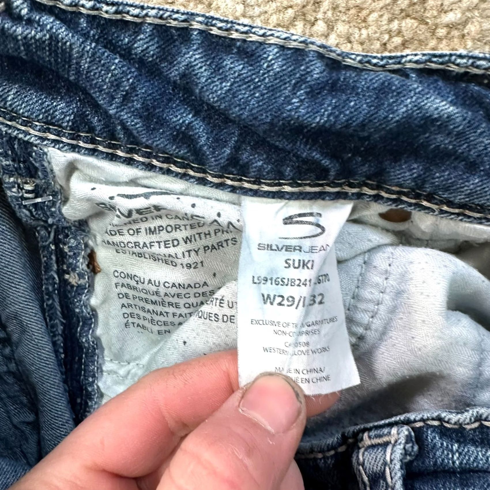 Silver Jeans Co. Silver Jeans Suki Bootcut Jeans Womens 29x32 Blue Denim Stretch Slim Mid Rise 5-Pocket Size 29" - 4 Thumbnail