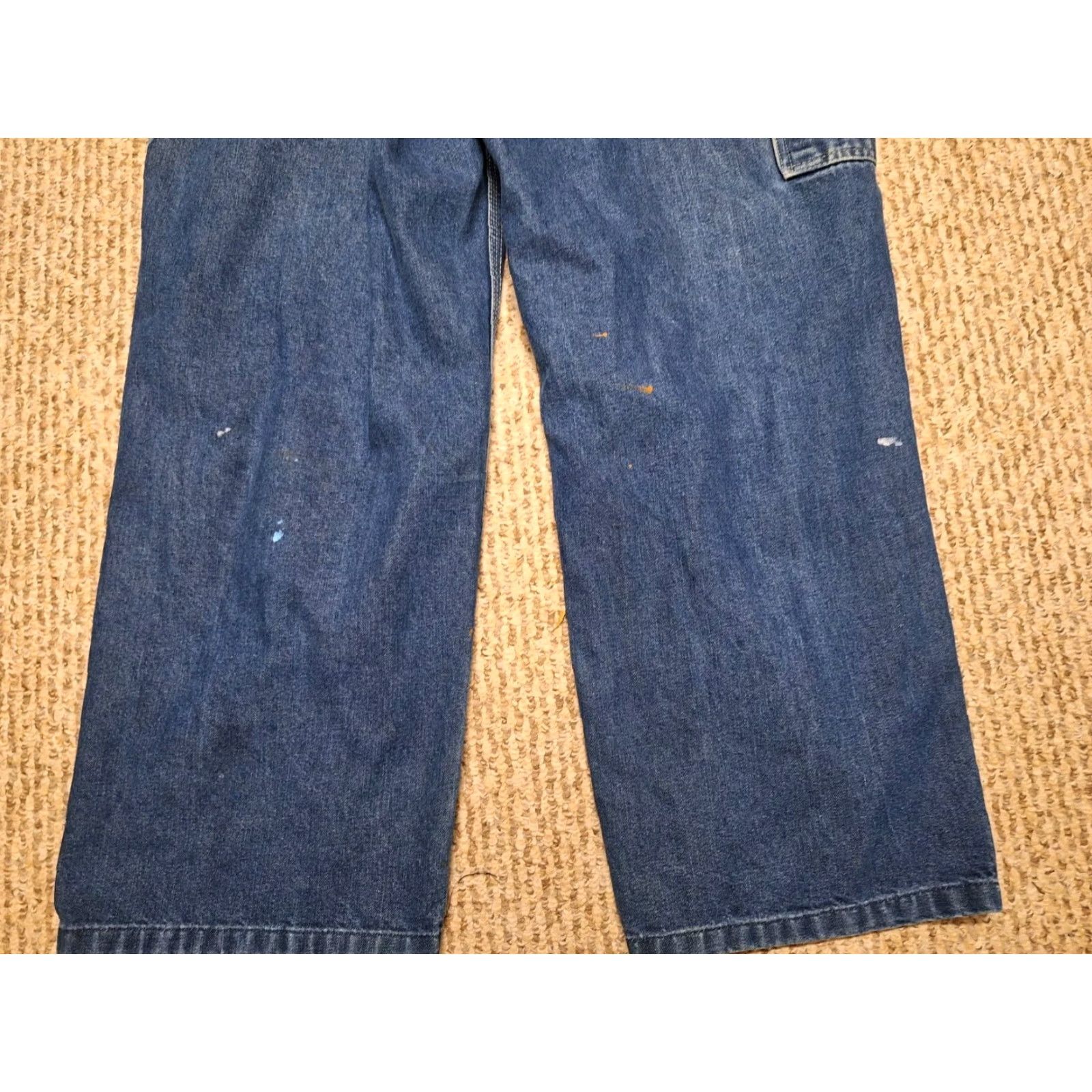 Denime Vintage Roebuck & Co. Denim Carpenter Jeans Overalls 90s Distressed Dark Blue 40 Mens Regular 40s Paint Size US 40 / EU 56 - 6 Thumbnail