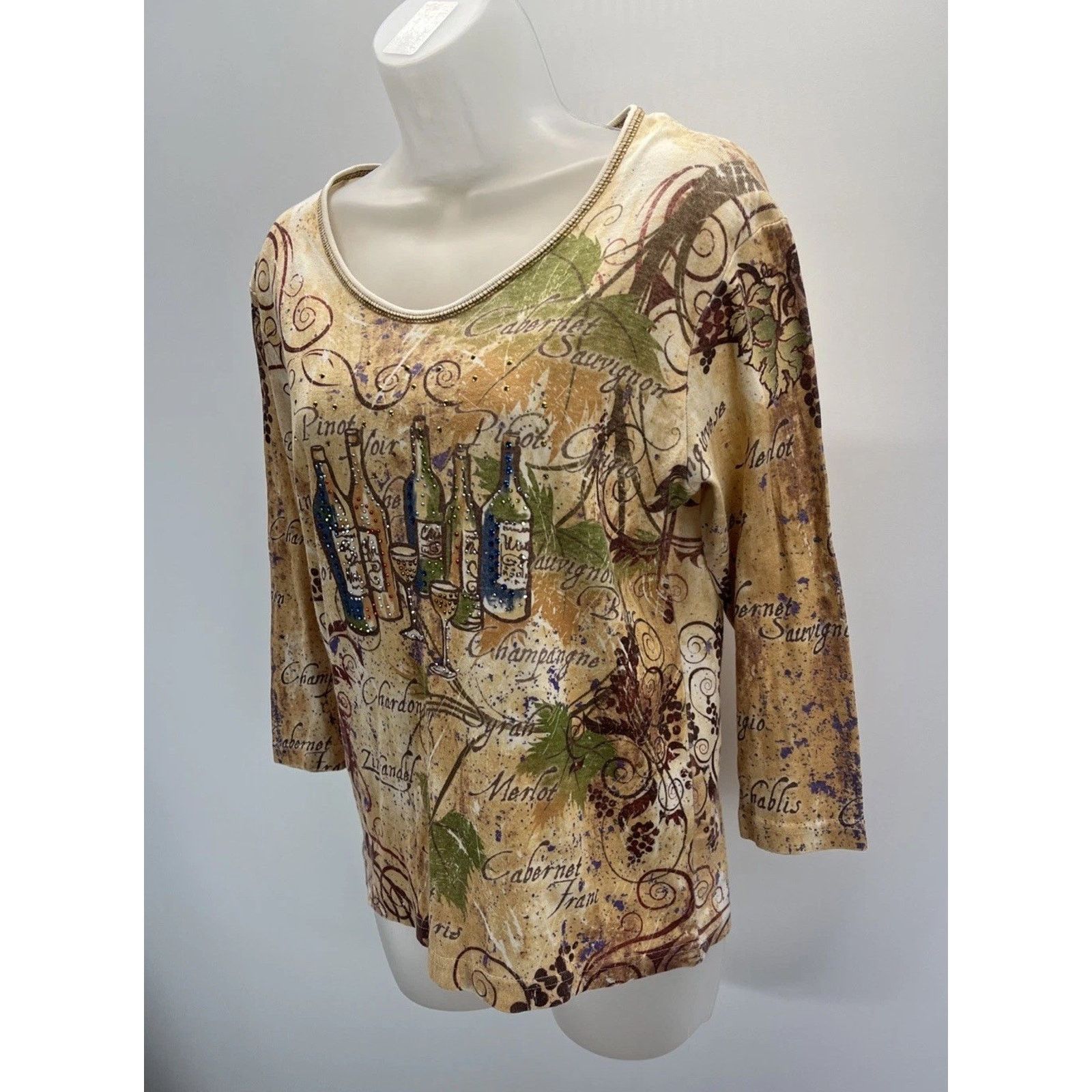Other Cactus Bay Tattoo Print Womens S Top Merlot Wine Glasses Size S / US 4 / IT 40 - 3 Thumbnail