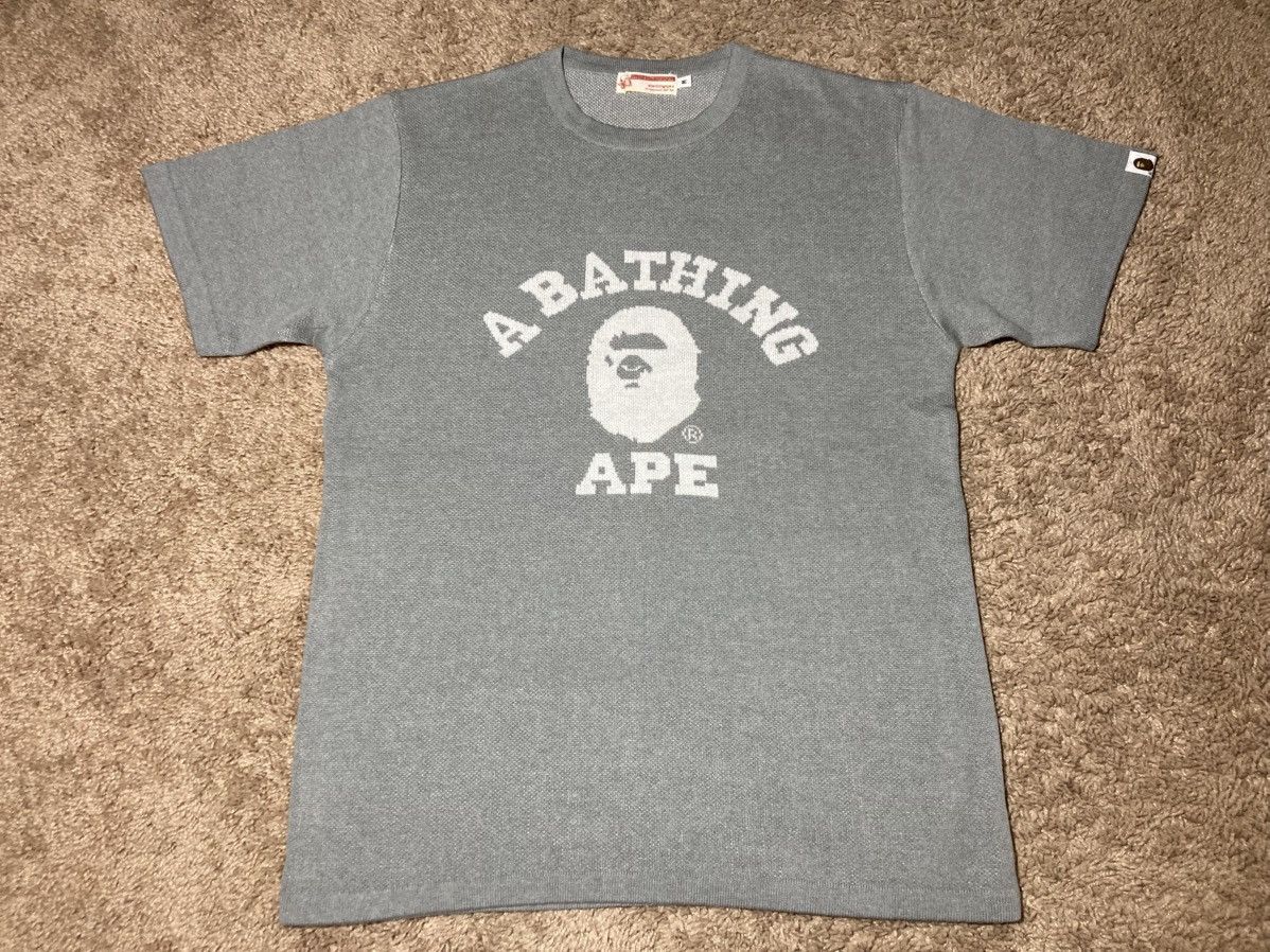 Bape 1999 Bape College Logo Knit Top White 90s OG Vintage Ape Size US M / EU 48-50 / 2 - 2 Thumbnail