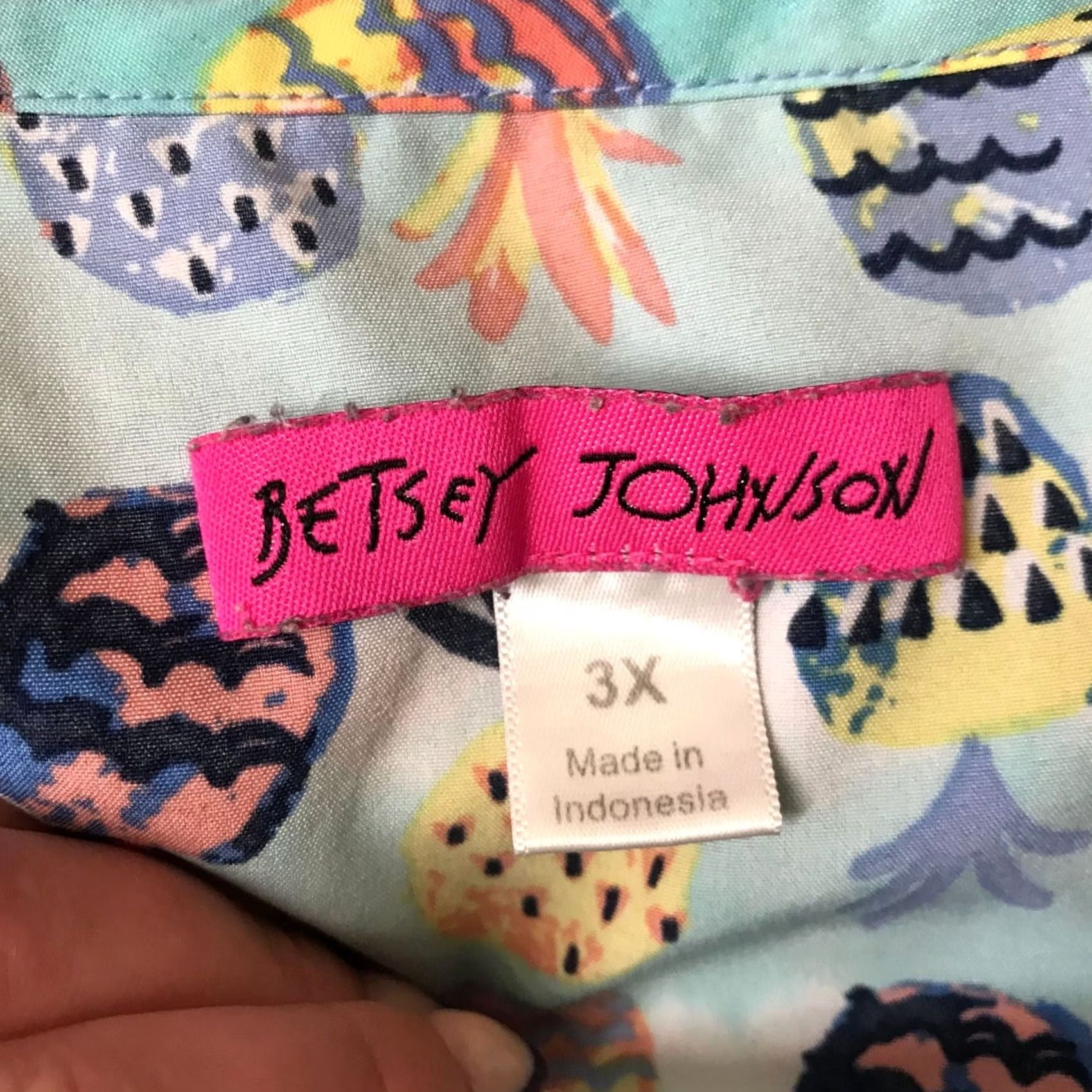 Betsey Johnson BETSEY JOHNSON Women TOP 3XL Multicolor Short Sleeve V Neck Smock Scrub Top Size XXL / US 16-18 / IT 52-54 - 7 Thumbnail