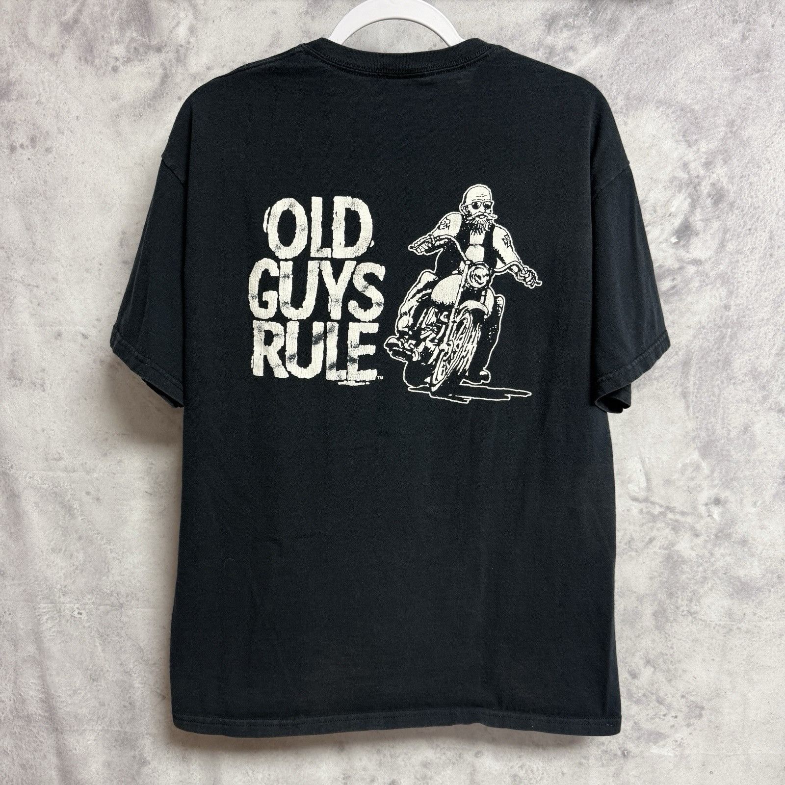 Vintage Vintage Old Guys Rule Biker T Shirt Mens Large Black Size US L / EU 52-54 / 3 - 2 Thumbnail