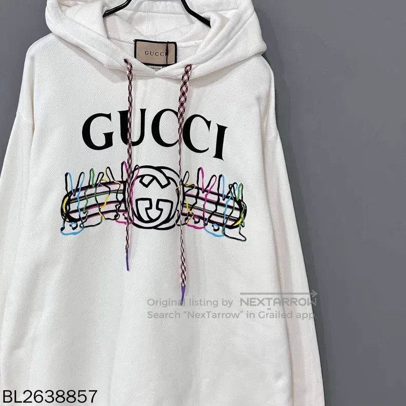 Gucci Gucci Colour line belt logo hoodie Size US M / EU 48-50 / 2 - 2 Thumbnail
