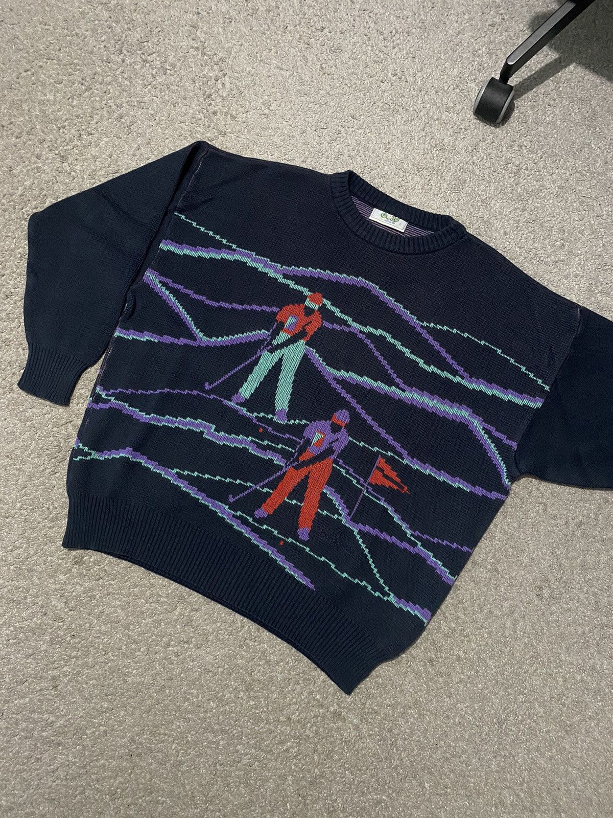 Adidas × Vintage Adidas Golf L Vintage Jumper Sweater 80s All over Print y2k Size US L / EU 52-54 / 3 - 2 Thumbnail