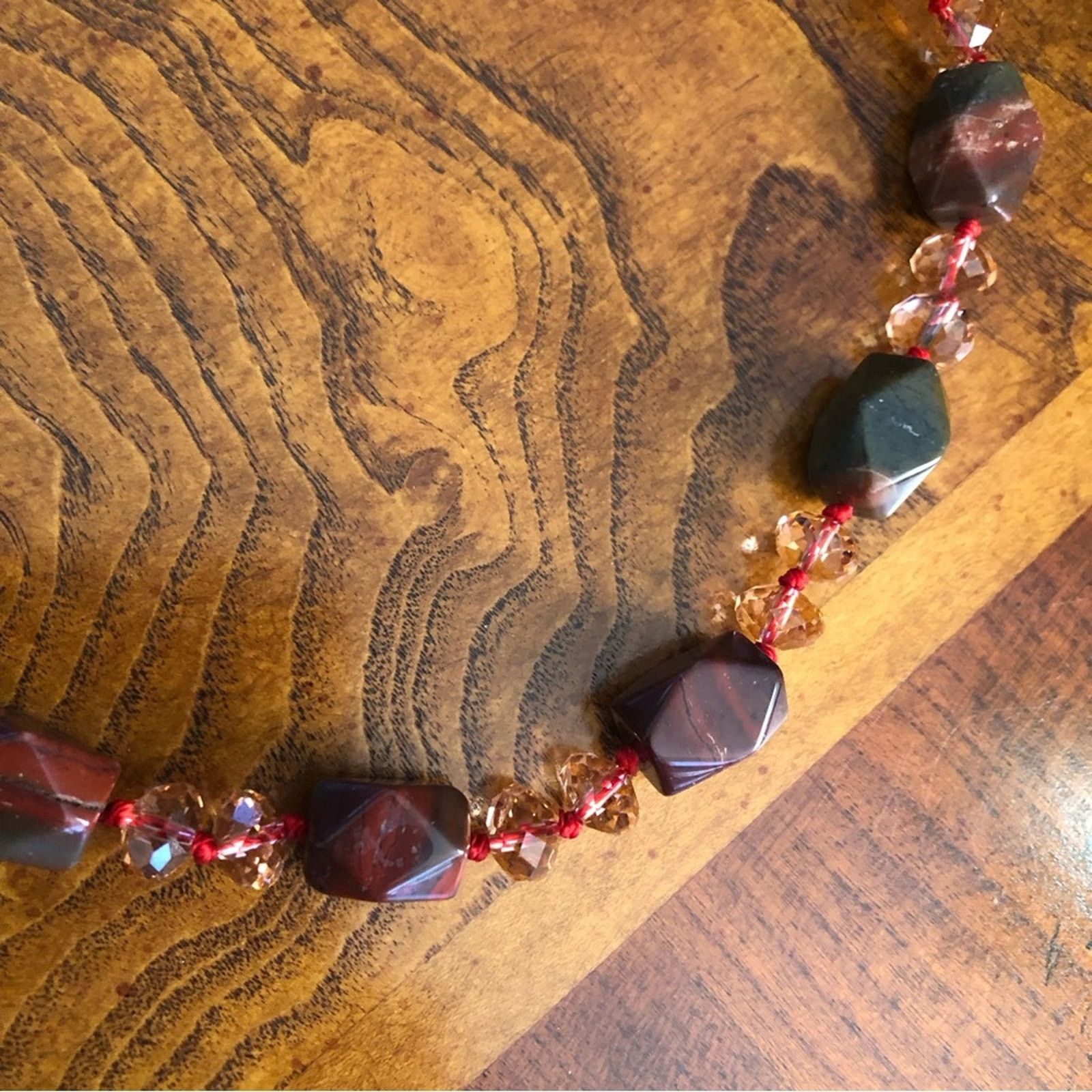 Handmade Handcrafted chunky genuine stone glass crystal necklace Size ONE SIZE - 9 Thumbnail