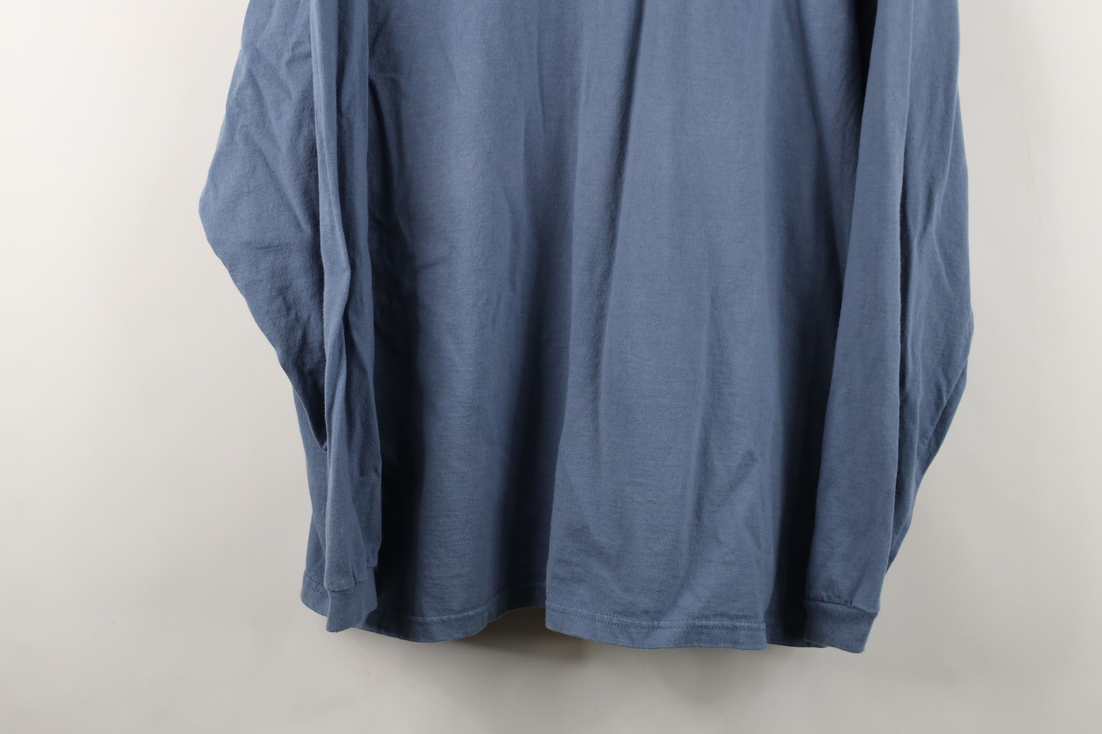 Vintage Vintage 90s Y2K Streetwear Long Sleeve T-Shirt Cotton Blue Size US XXL / EU 58 / 5 - 3 Thumbnail