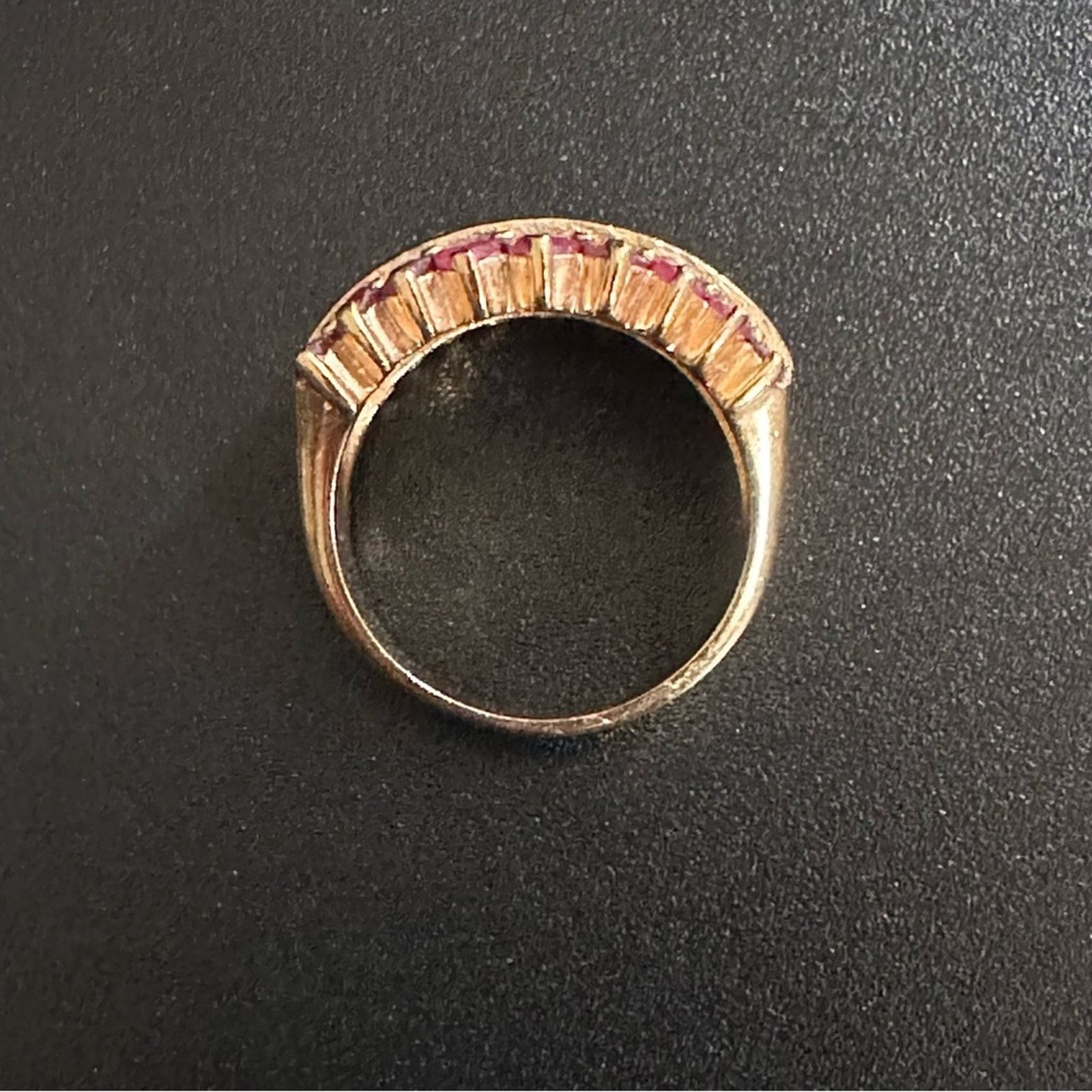Other Vintage Wide Band Ruby And CZ Princess Ring Size ONE SIZE - 3 Thumbnail