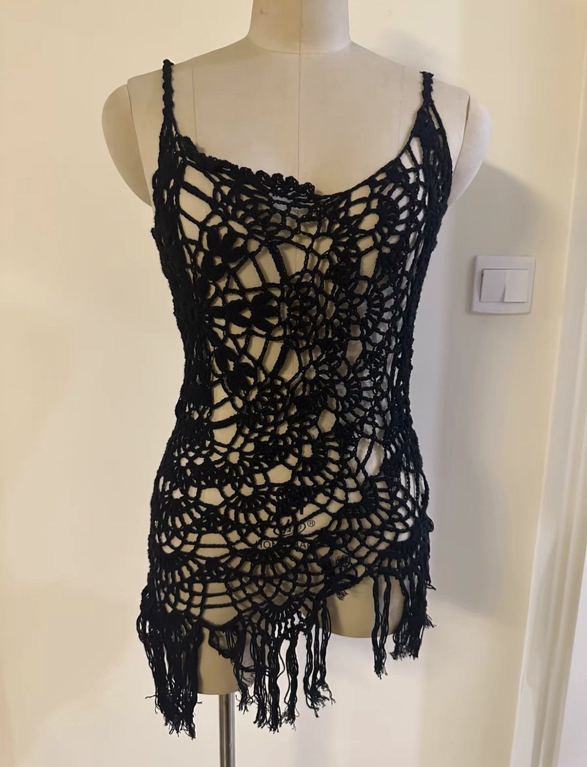 Yohji Yamamoto Y's Yohji Yamamoto - Cotton Crochet Fringe Camisole Top Size S / US 4 / IT 40 - 5 Thumbnail
