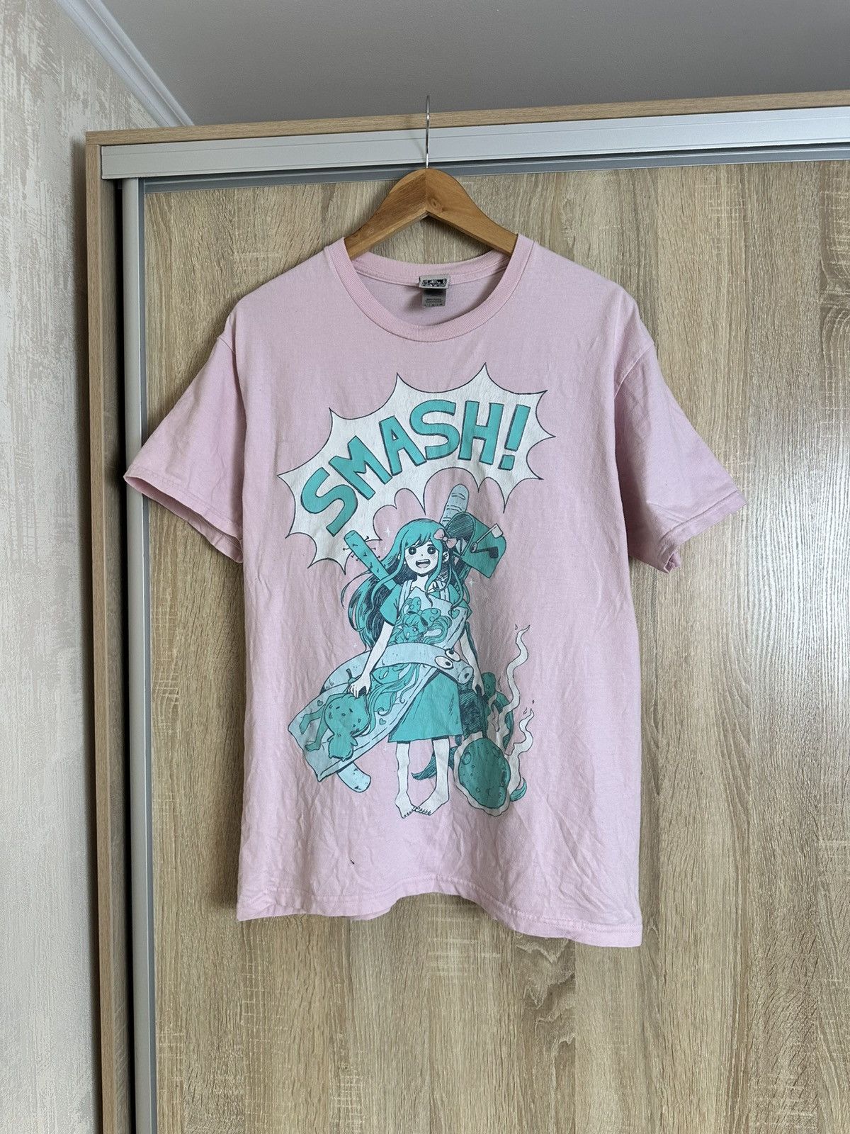 Anime 🔥 Omori Aubrey SMASH Pink Anime Game Japan Faded T Shirt Size US L / EU 52-54 / 3 - 1 Thumbnail