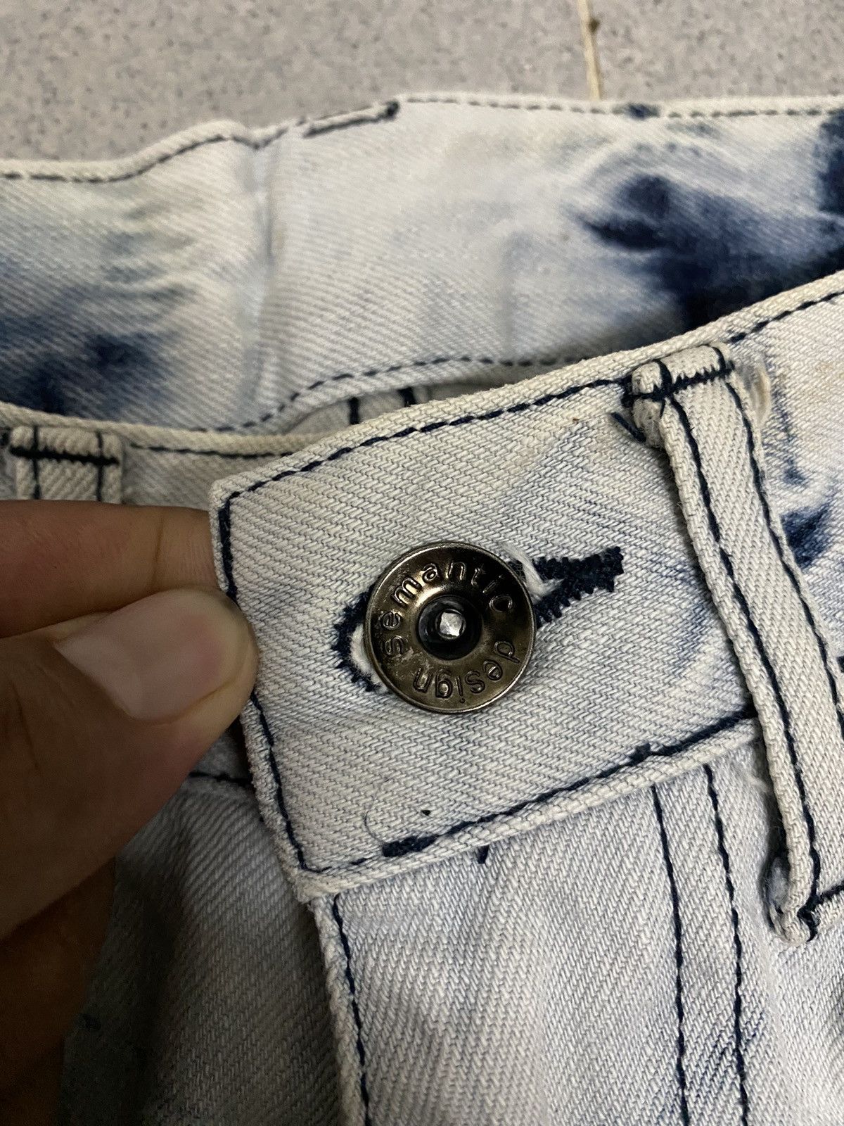 Japanese Brand Vintage Semantic Design Tie Dye Denim Jeans Size US 30 / EU 46 - 8 Thumbnail