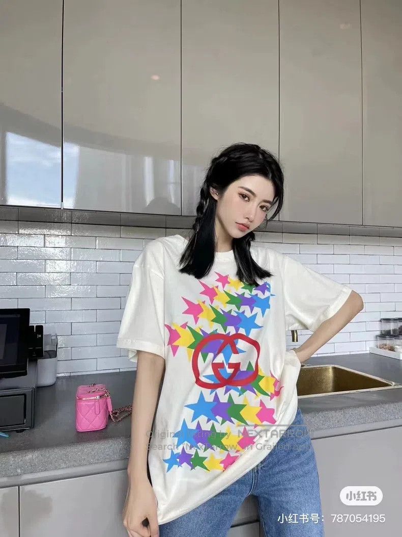 Gucci Gucci White star logo printed short-sleeved T-shirt Size XS / US 0-2 / IT 36-38 - 7 Thumbnail