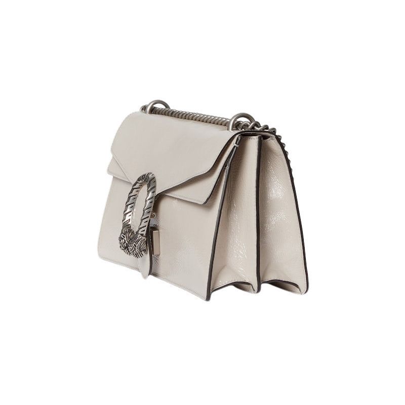 Gucci GUCCI Dionysus Medium $3500 Light Grey Patent Leather Should Size ONE SIZE - 2 Thumbnail