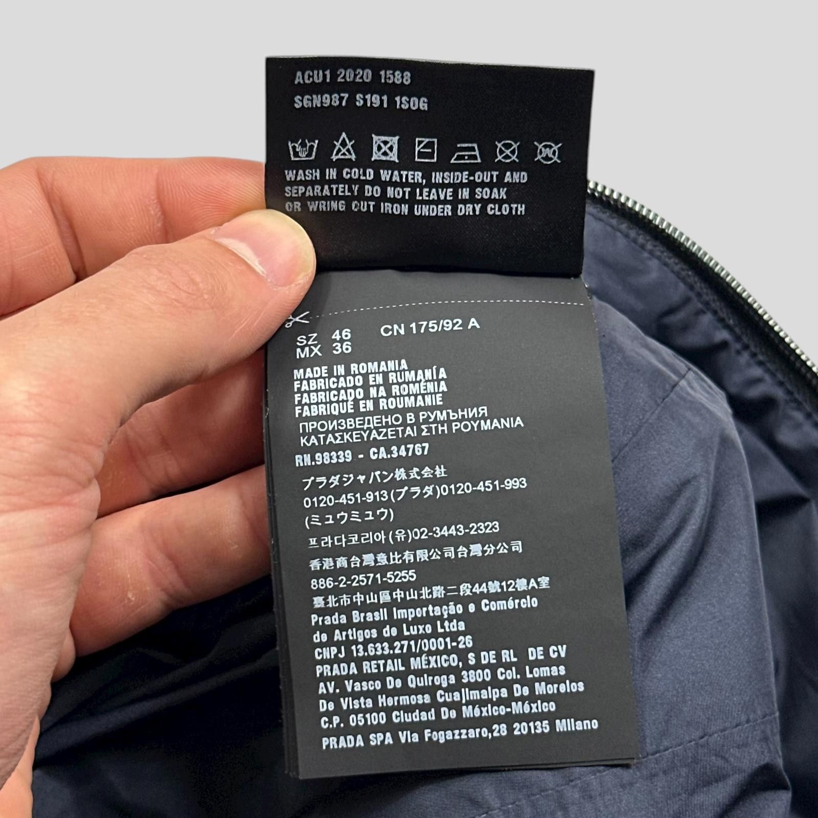 Prada Prada 2020 Rubber Logo Taped Seam Windbreaker Jacket - M Size US M / EU 48-50 / 2 - 10 Thumbnail
