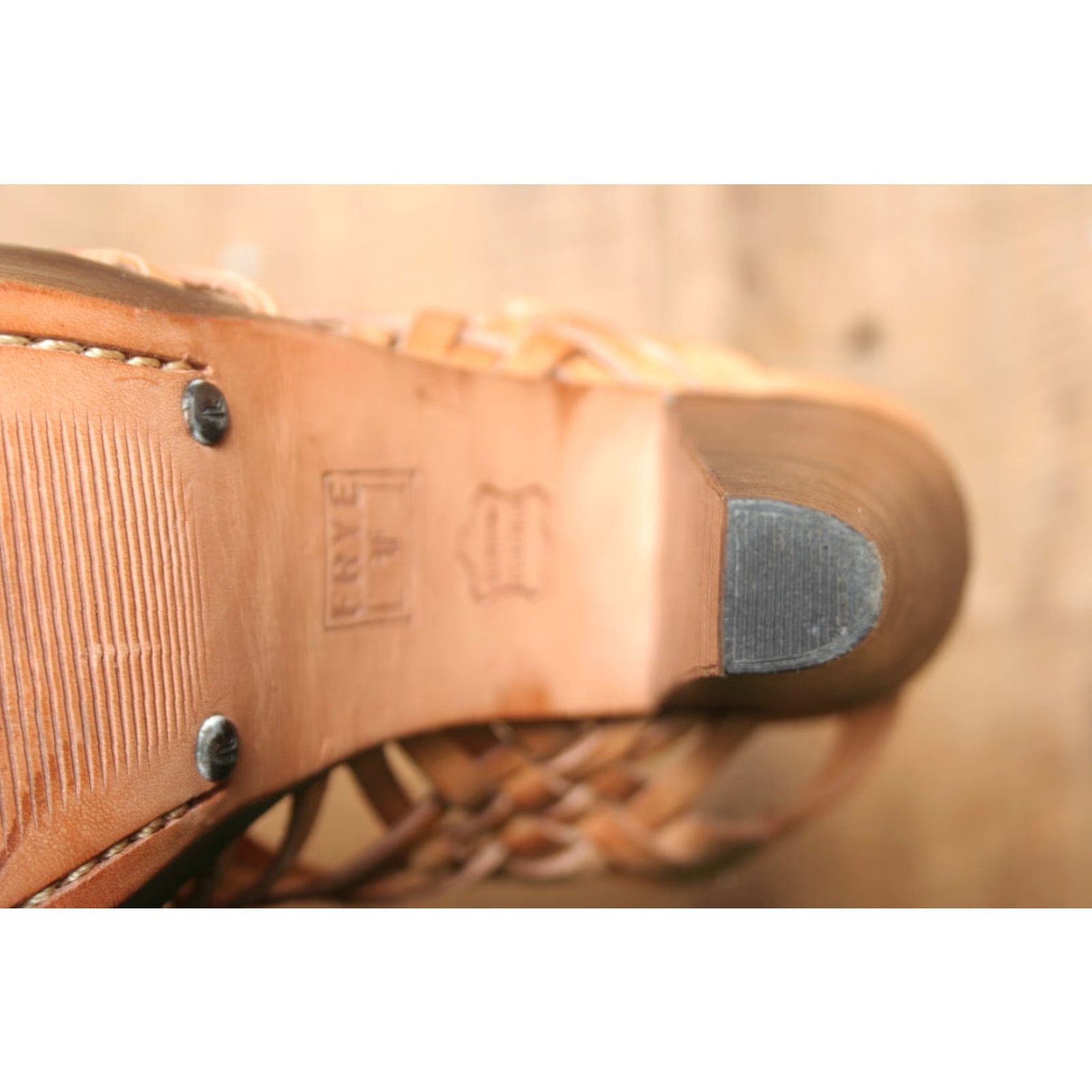 Frye FRYE Joy Tan Leather Slingback Platform Huarache Sandals Buckle 5" Heel Sz 9B Womens Size US 9 / IT 39 - 6 Thumbnail