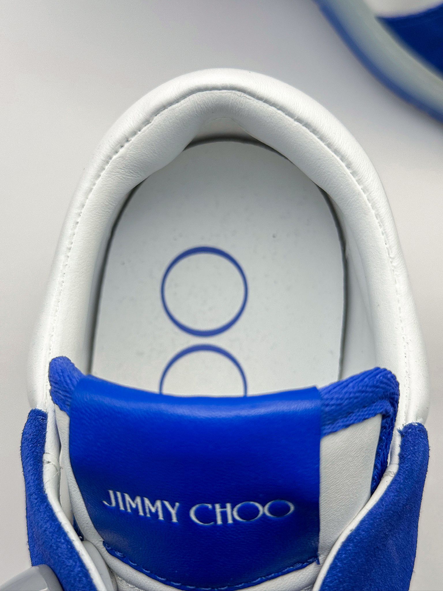 Jimmy Choo Jimmy Choo Blue Florent/M Ultraviolet White Leather Sneakers Size US 10.5 / EU 43-44 - 11 Thumbnail