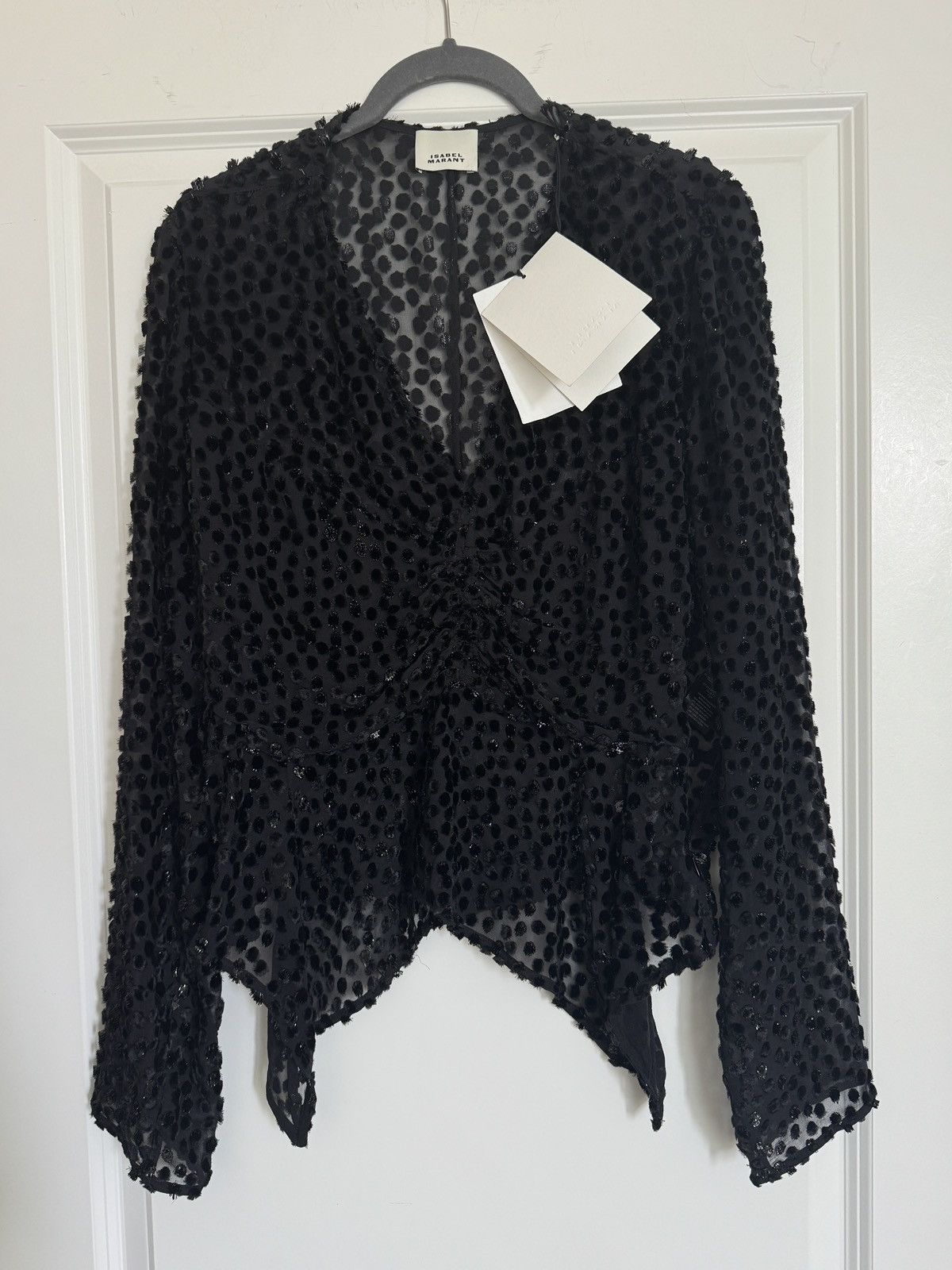 Isabel Marant ISABEL MARANT Ulietta metallic devoré-velvet blouse FR 42 Size M / US 6-8 / IT 42-44 - 3 Thumbnail