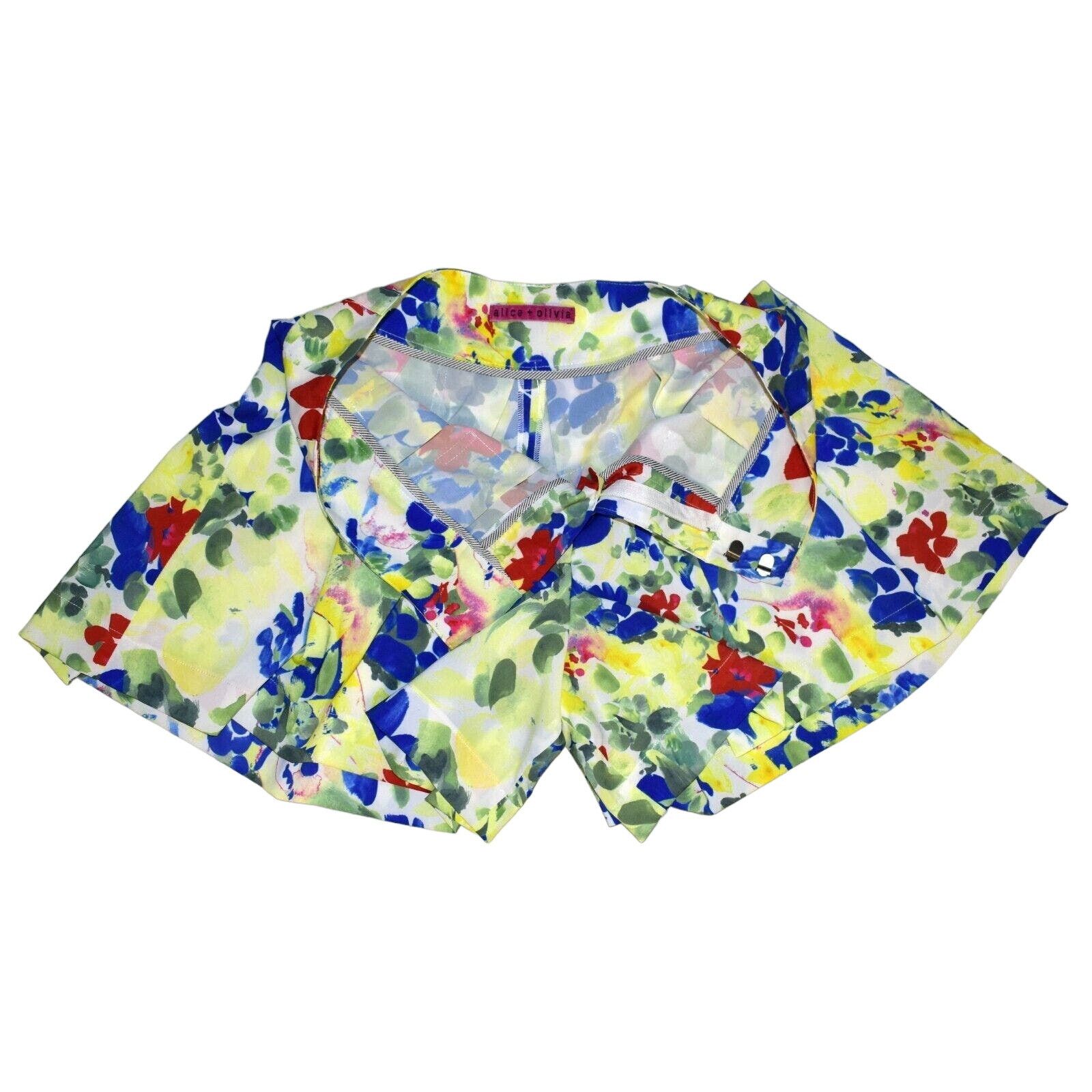 Alice + Olivia ALICE + OLIVIA Pleated Multicolor Floral Print Shorts Size S Size 27" / US 4 / IT 40 - 5 Thumbnail