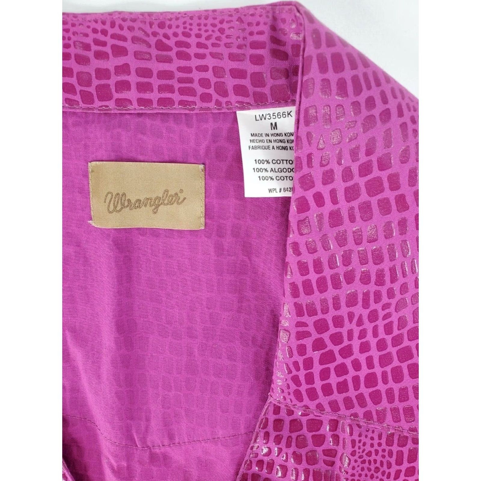 Wrangler VINTAGE Wrangler Jacket Womens Pink Snake Print, Faux Reptile Pattern, LW3566K, Jewelled Zipper, M Size M / US 6-8 / IT 42-44 - 4 Thumbnail