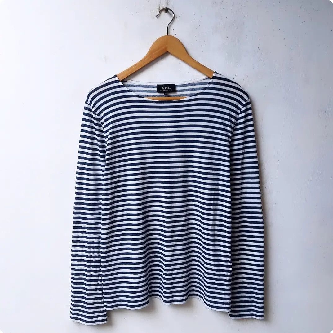 A.P.C. × Vintage APC Striped Women Long Sleeve Size XS / US 0-2 / IT 36-38 - 1 Thumbnail