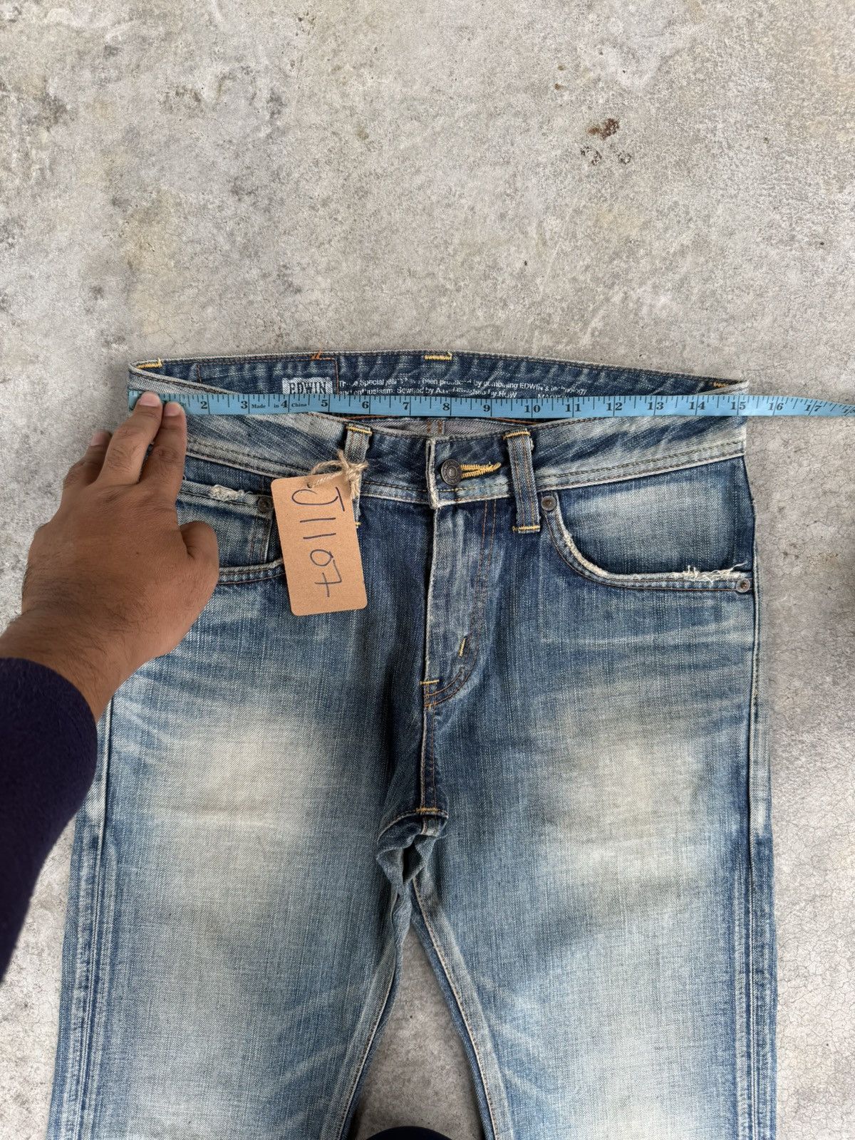 Le Grande Bleu (L.G.B.) Japanese Edwin 511 RV Flared Jeans Distressed Mud wash Size US 30 / EU 46 - 25 Thumbnail