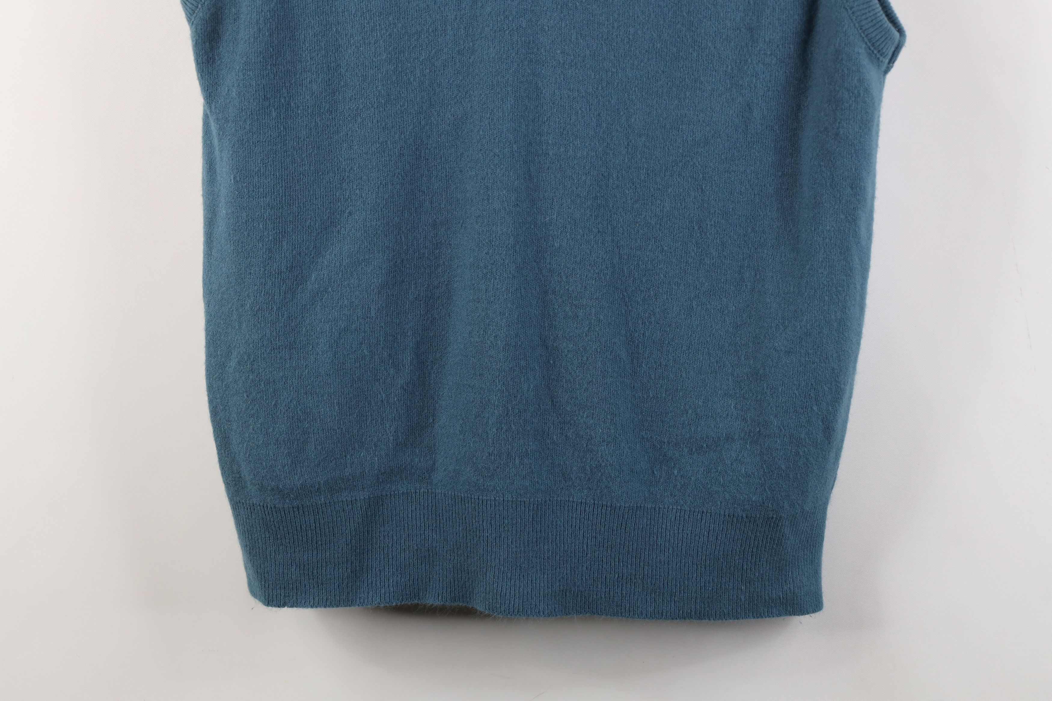 Vintage Vintage 50s Pilgrim Soft Knit V-Neck Sweater Vest Teal USA Size XL / US 12-14 / IT 48-50 - 3 Thumbnail