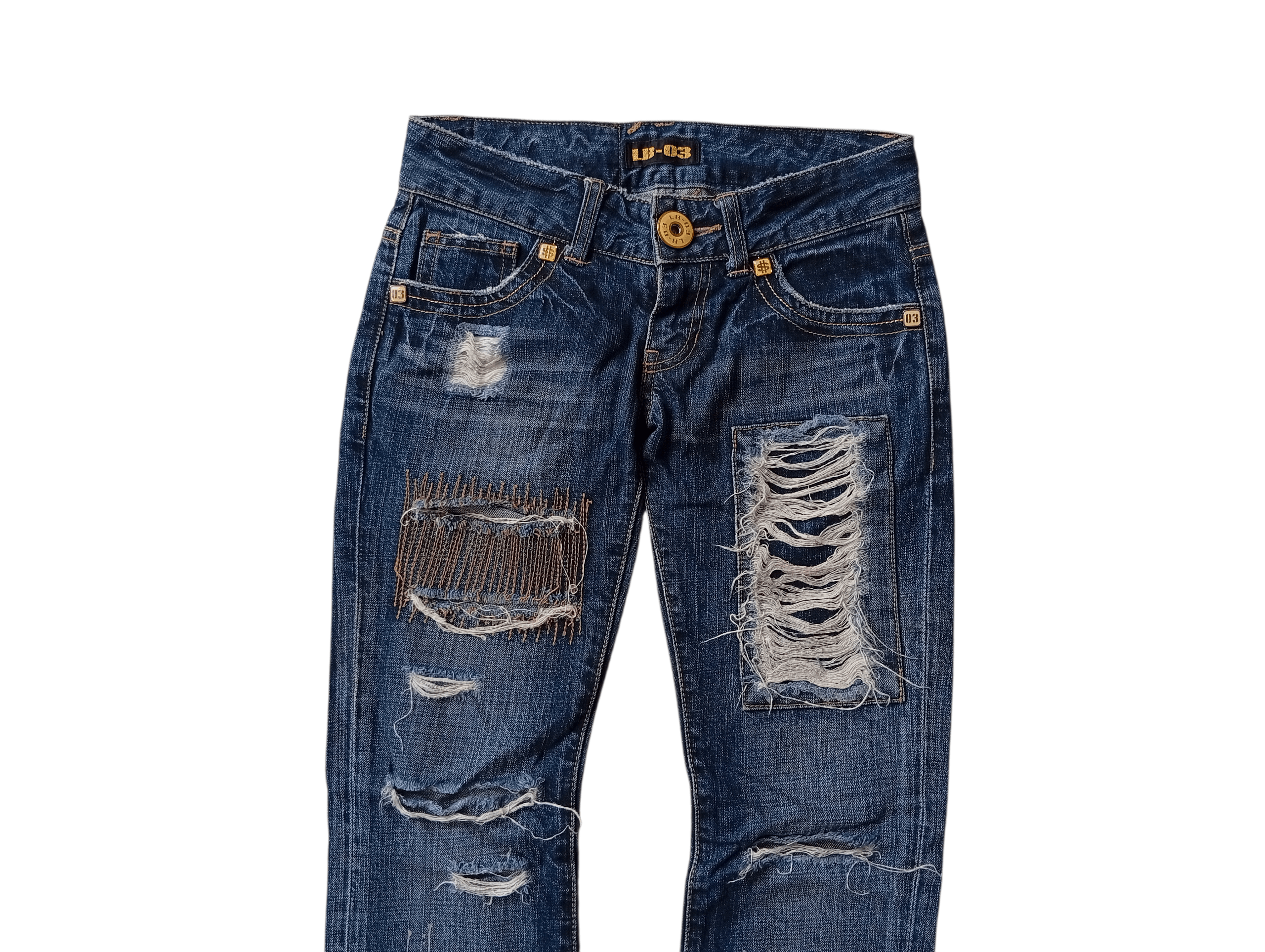 Le Grande Bleu (L.G.B.) LB-03 distressed crash jeans Size 26" / US 2 / IT 38 - 2 Thumbnail