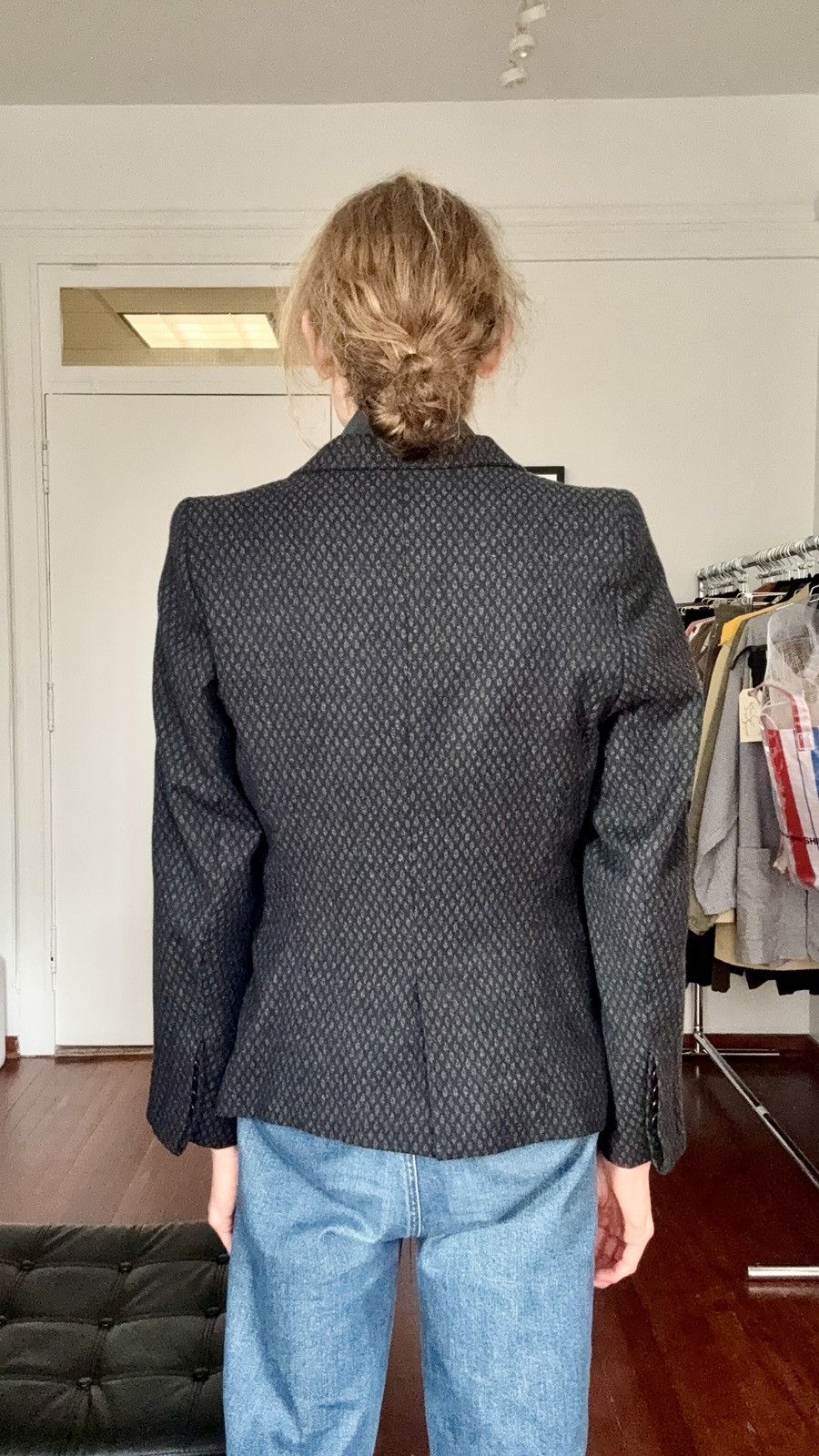 Ann Demeulemeester Ann Demeulemeester Archive Diamond Print One Button Blazer Size US XS / EU 42 / 0 - 9 Thumbnail