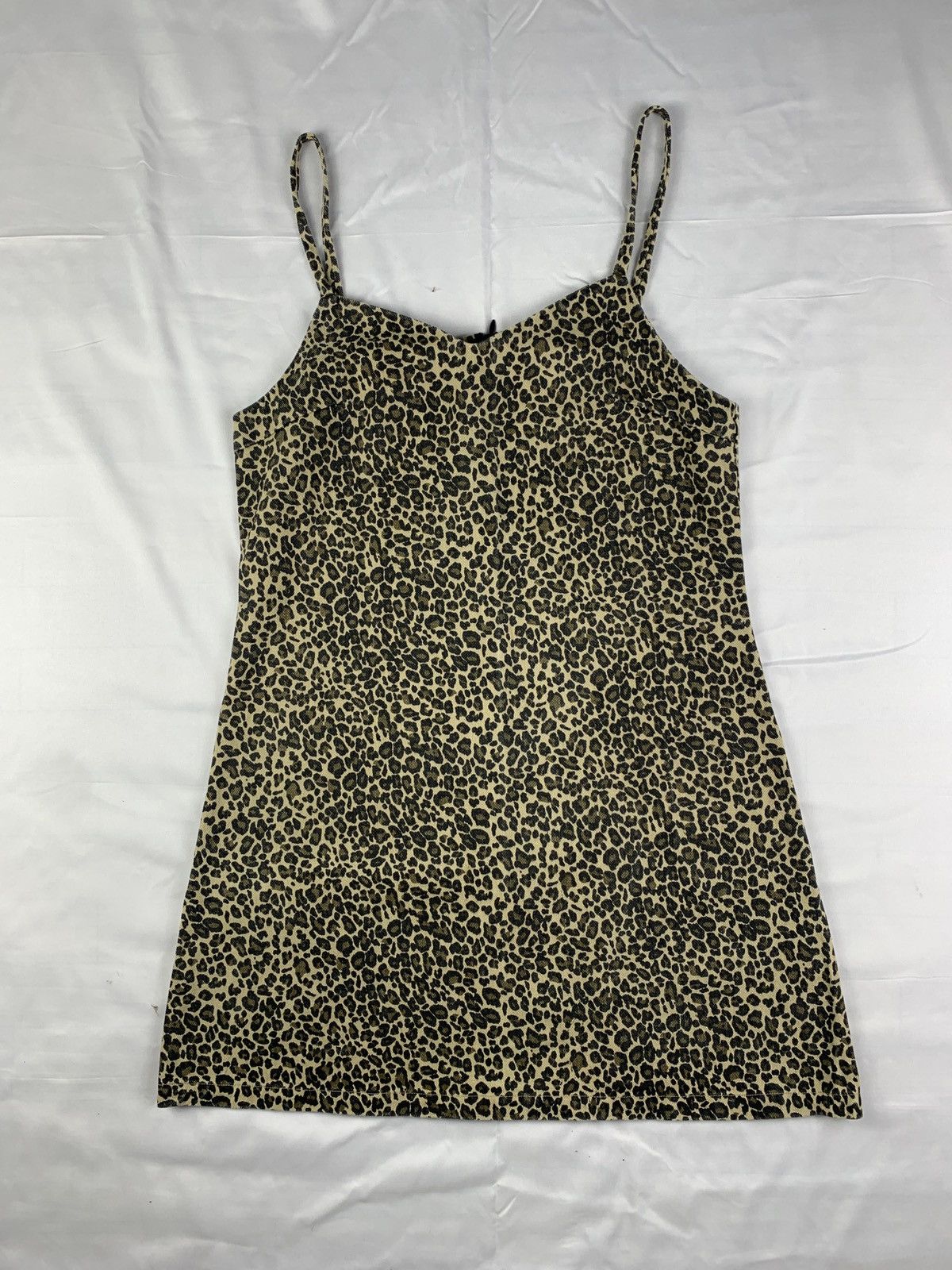 Japanese Brand SPAO Leopard Pattern Print Jeans Tank Mini Dress Size S / US 4 / IT 40 - 1 Thumbnail