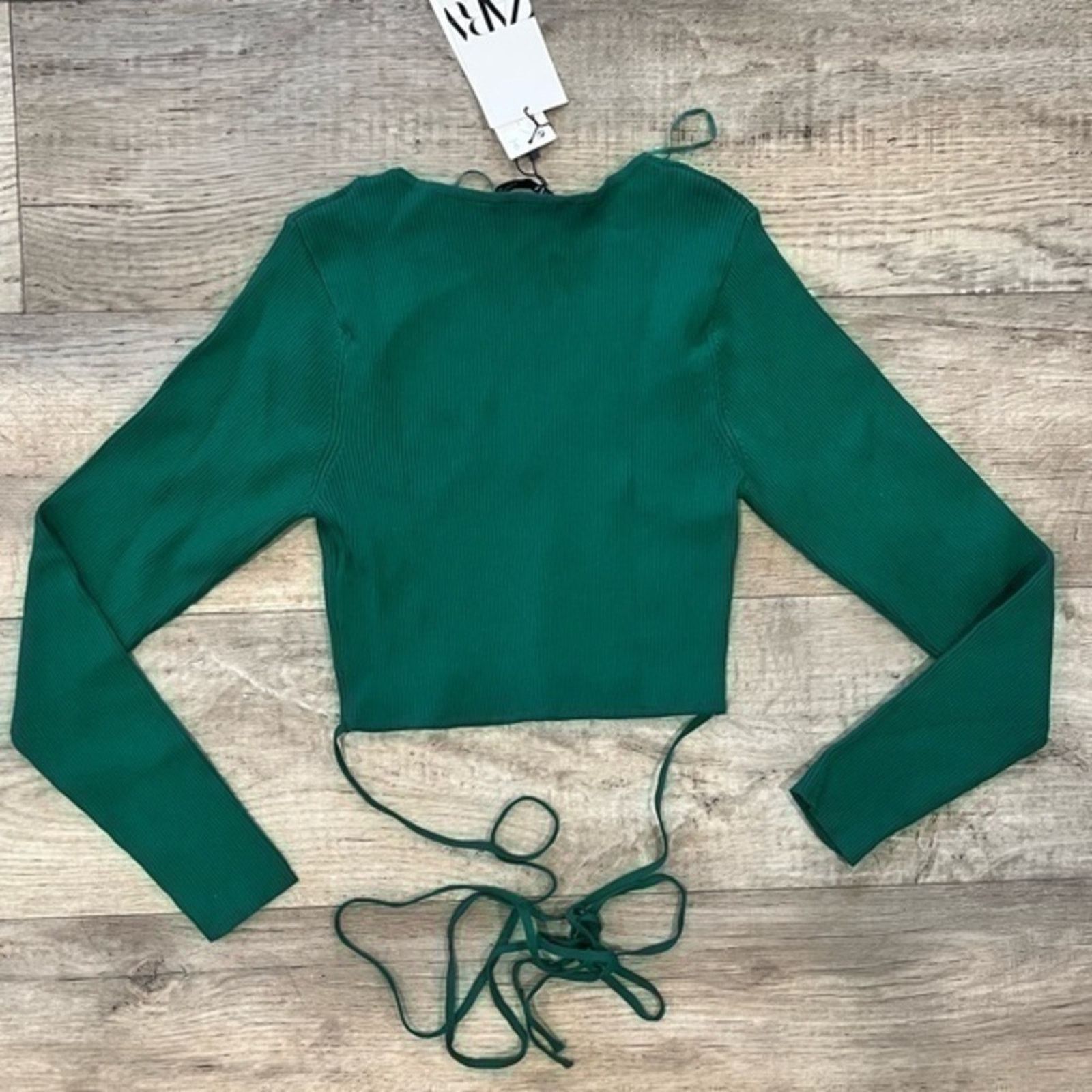 Zara ZARA Knit Top with Ties NWT Size L / US 10 / IT 46 - 18 Thumbnail