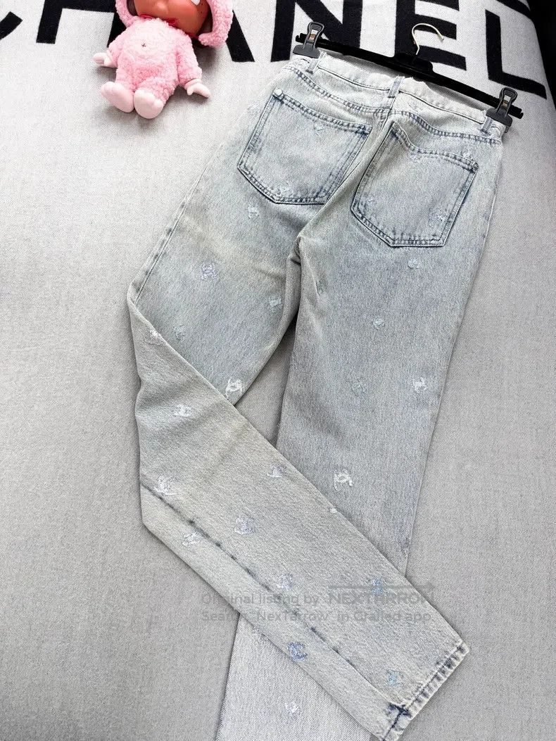 Chanel Chanel 21k blue-gray double C sequin jeans Size 42" / US 20 - 8 Thumbnail