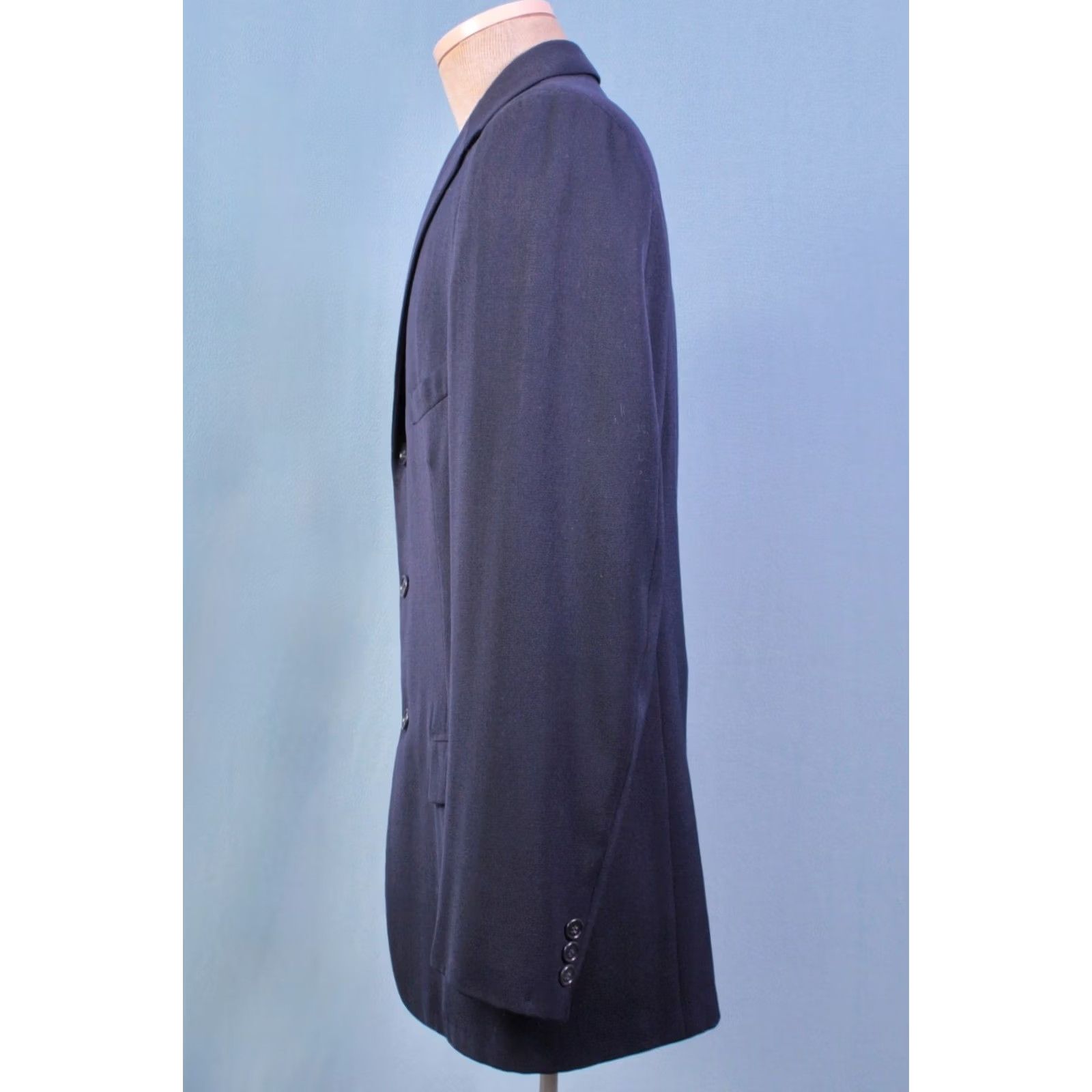 Vintage VINTAGE 50s Wool Suit Navy Blue 3 Button M Mens Size 40R - 4 Thumbnail