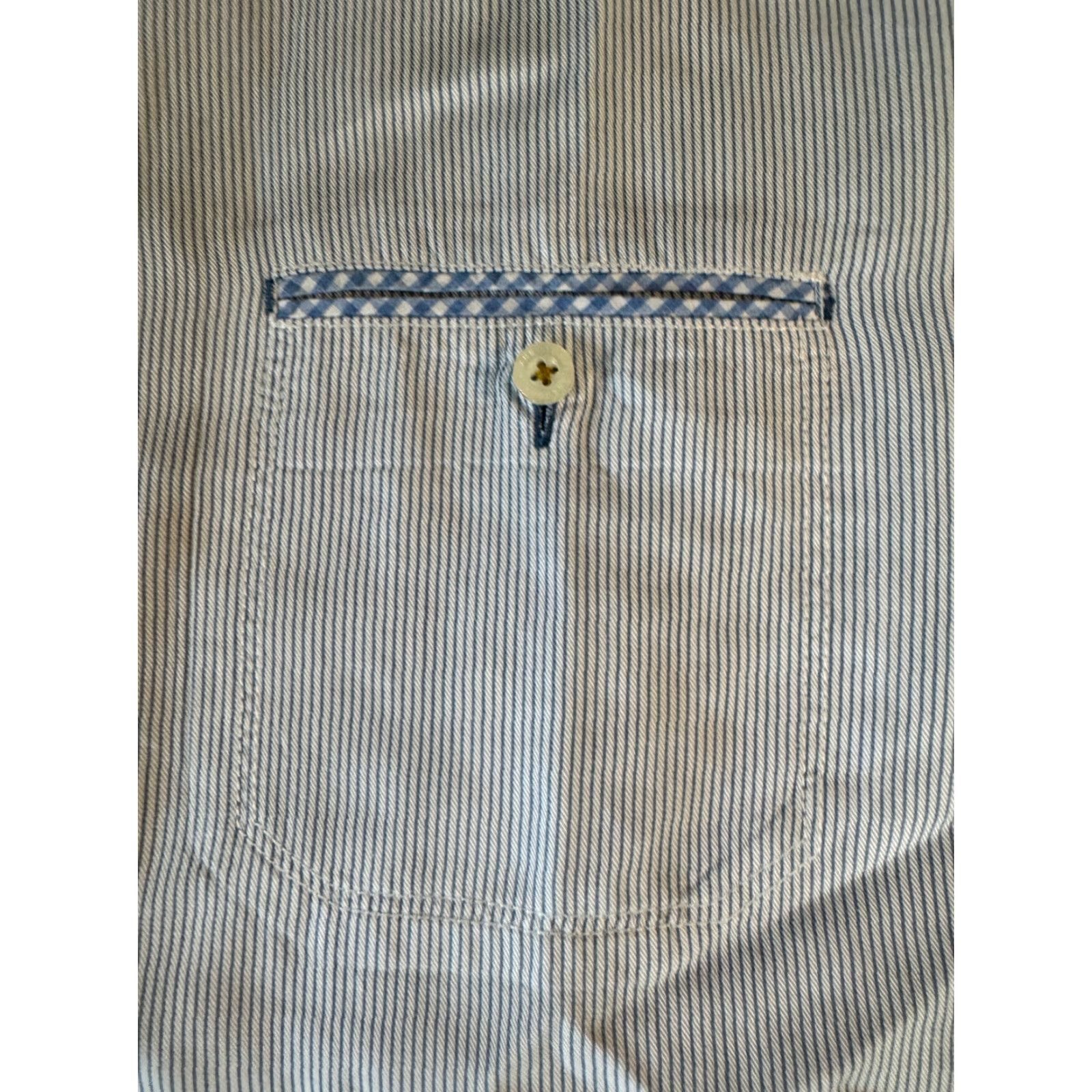 Tommy Bahama VINTAGE Tommy Bahama Long Sleeve Button-Down Shirt XL Blue White Striped Shirt Size US XL / EU 56 / 4 - 3 Thumbnail