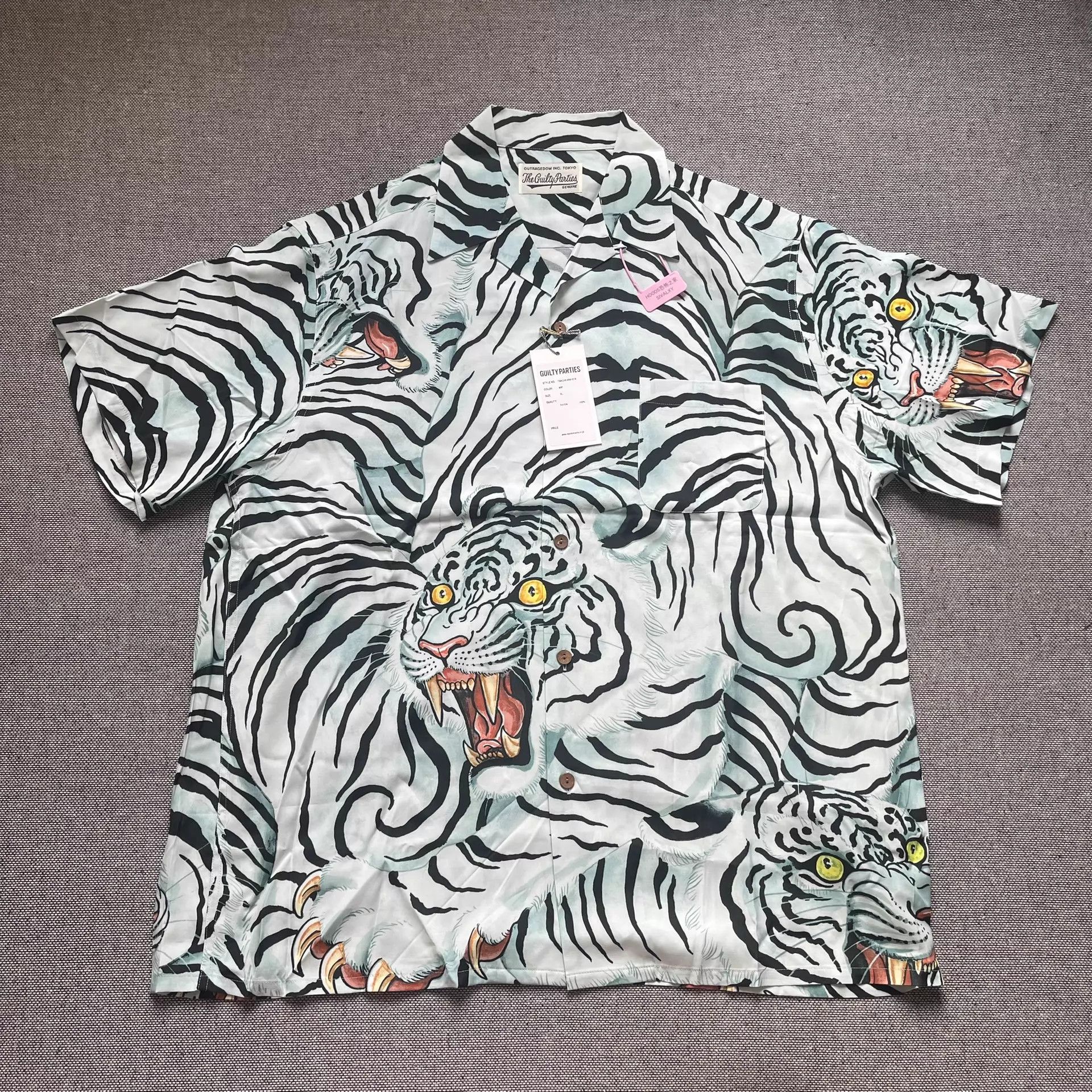 Wacko Maria Wacko Maria x Tim Lehi 21SS Tiger Hawaiian Shirt Mint XL Size US XL / EU 56 / 4 - 1 Thumbnail