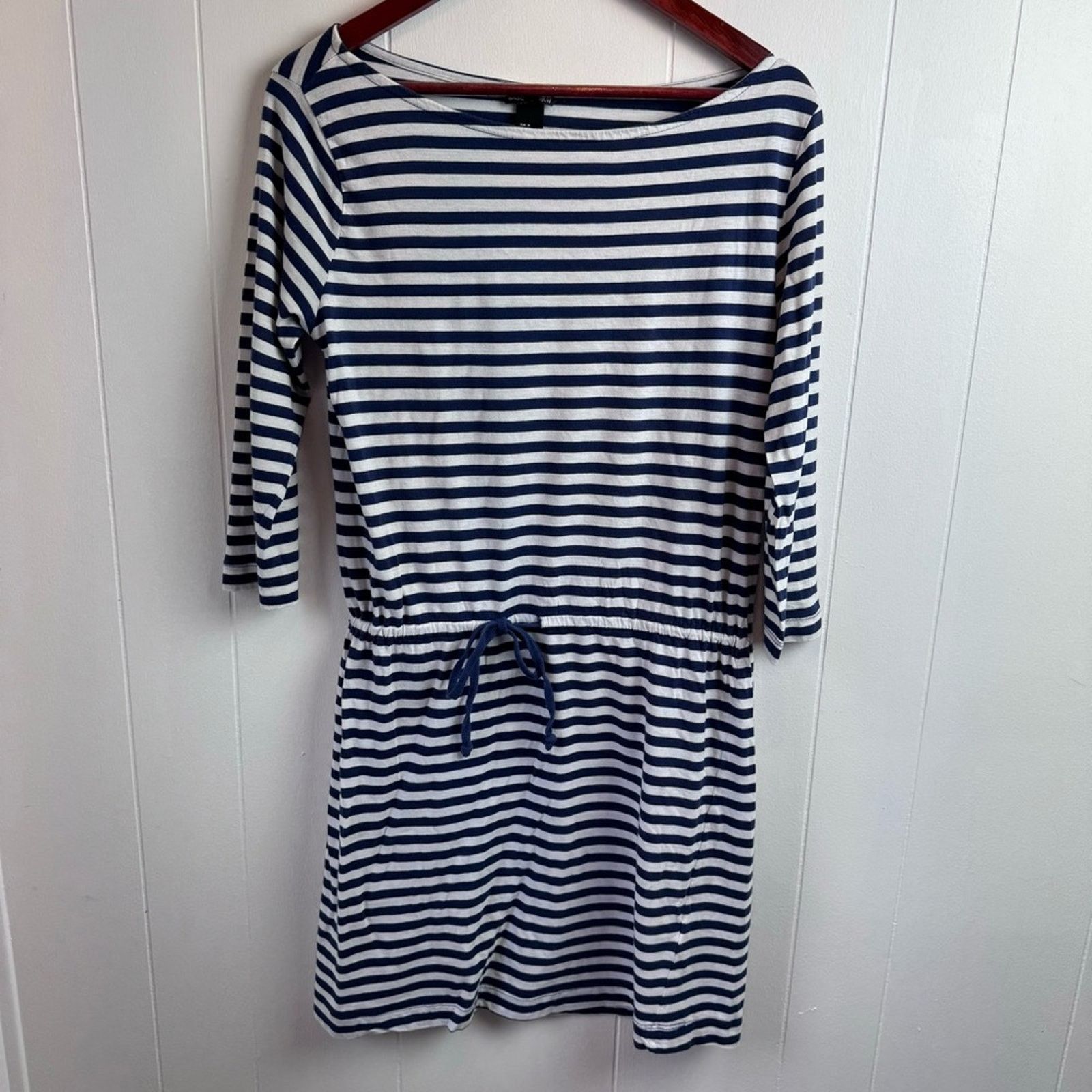 H&M H&M Basic Navy & White Striped Popover Dress Women Size Med Size M / US 6-8 / IT 42-44 - 7 Thumbnail