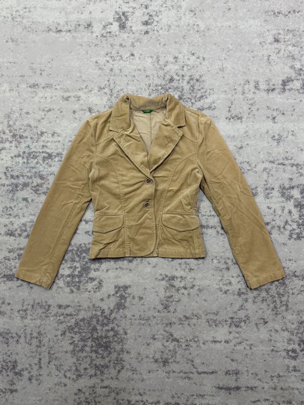United Colors Of Benetton United colors of Benetton beige corduroy blazer Jacket Size XS / US 0-2 / IT 36-38 - 3 Thumbnail