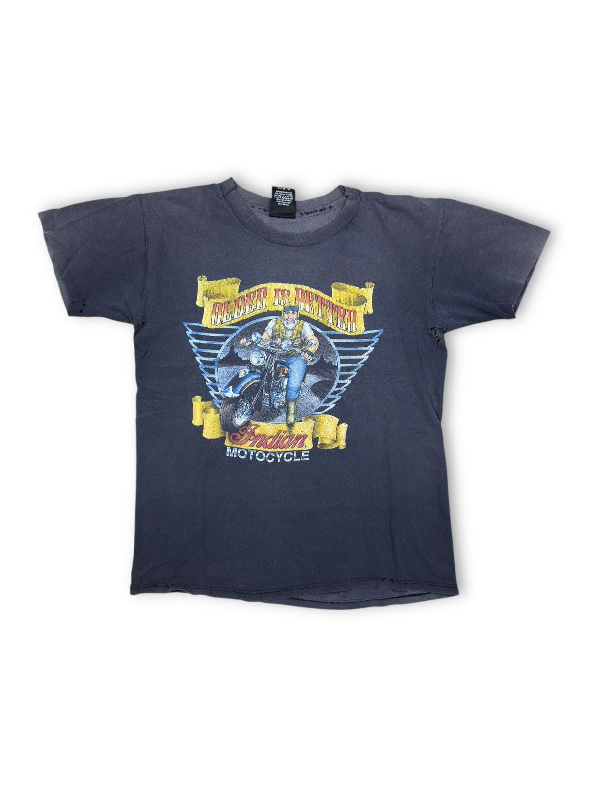 Indian Motorcycle *RARE* VINTAGE INDIAN MOTORCYLE BIKER SUPER FADED USA TEE Size US M / EU 48-50 / 2 - 1 Thumbnail