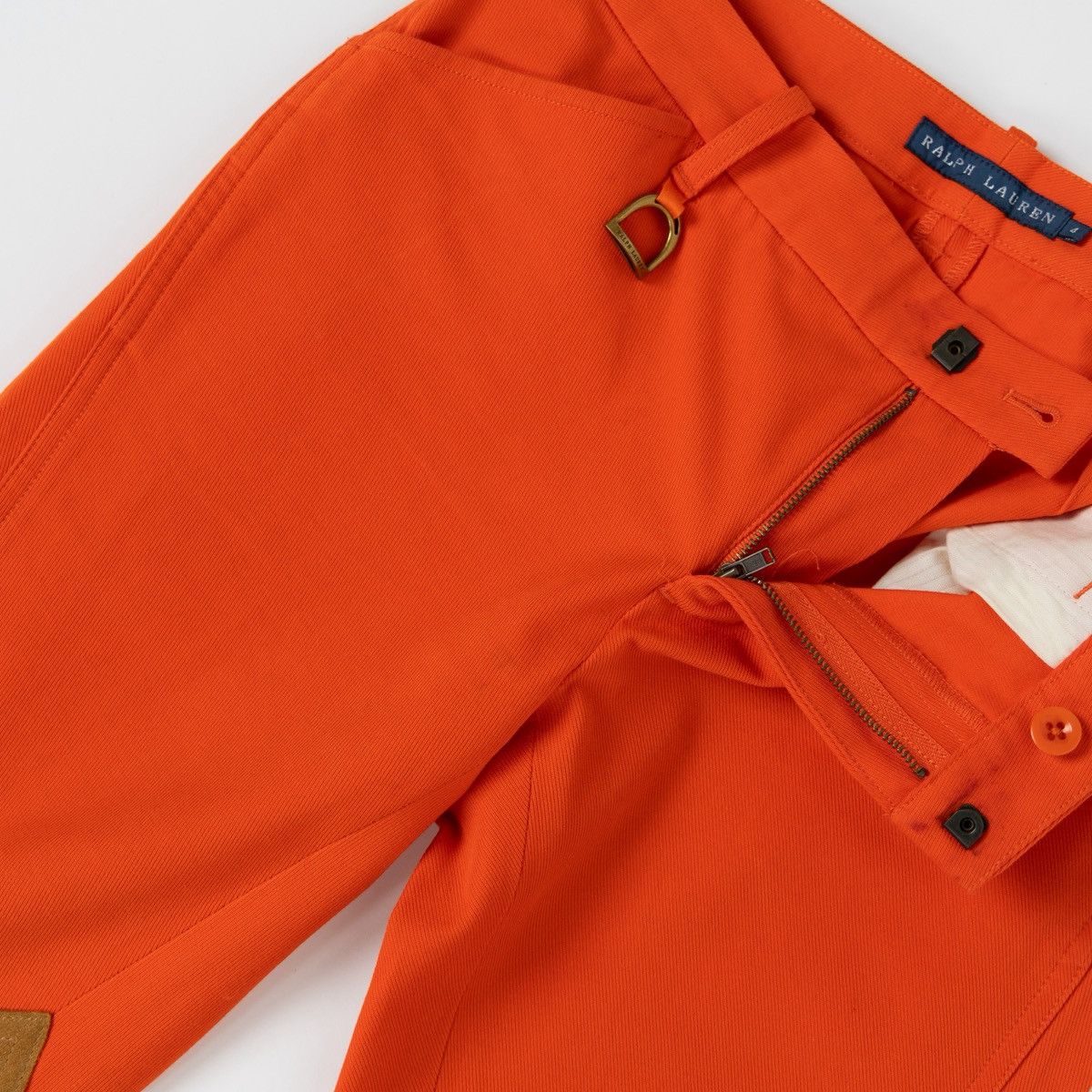 Ralph Lauren Ralph Lauren Womens Orange Riding Pants Leather Knee Patch Size 27" / US 4 / IT 40 - 8 Thumbnail