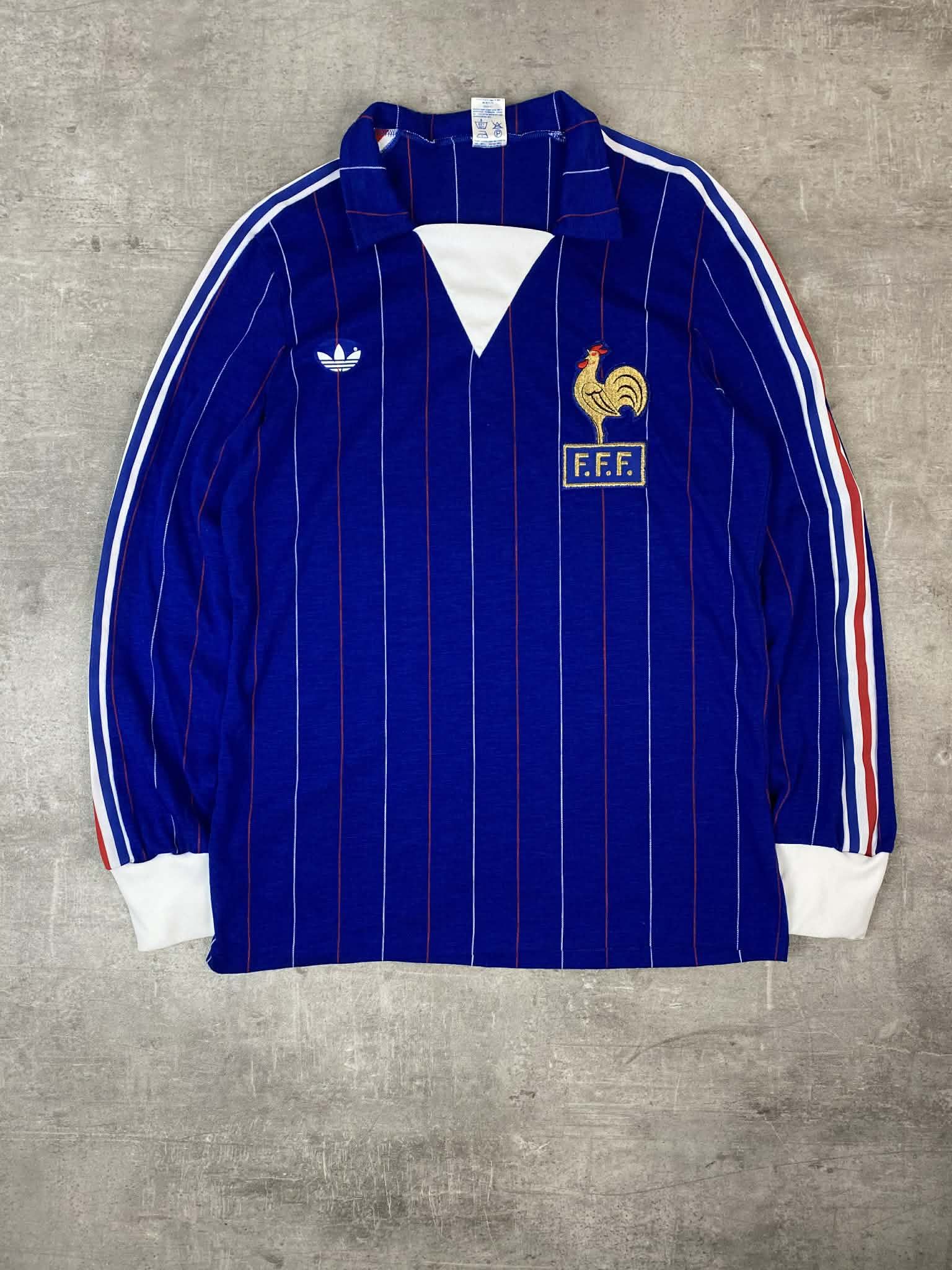 Adidas Vintage Adidas France Blue Jersey Soccer 1980s Longsleeve Size US S / EU 44-46 / 1 - 2 Thumbnail