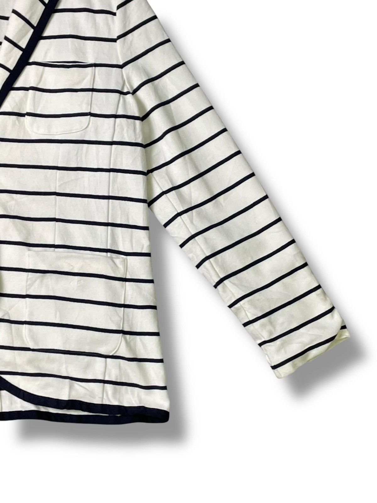 Designer × Lands' End × Vintage Lands End Striped Cotton Knit Blazer (49) Size US XXS / EU 40 - 5 Thumbnail
