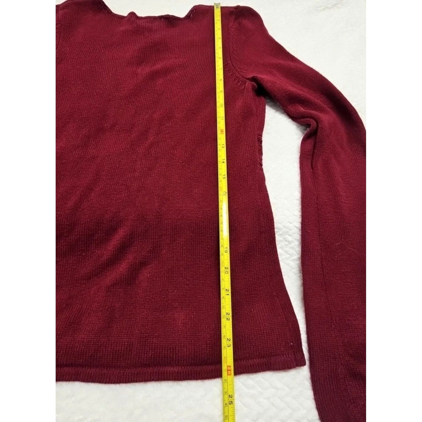 American Eagle Outfitters VINTAGE American Eagle Outfitters Bohemian Women’s Medium Red Crochet Lace Inset Blouse Size M / US 6-8 / IT 42-44 - 6 Thumbnail