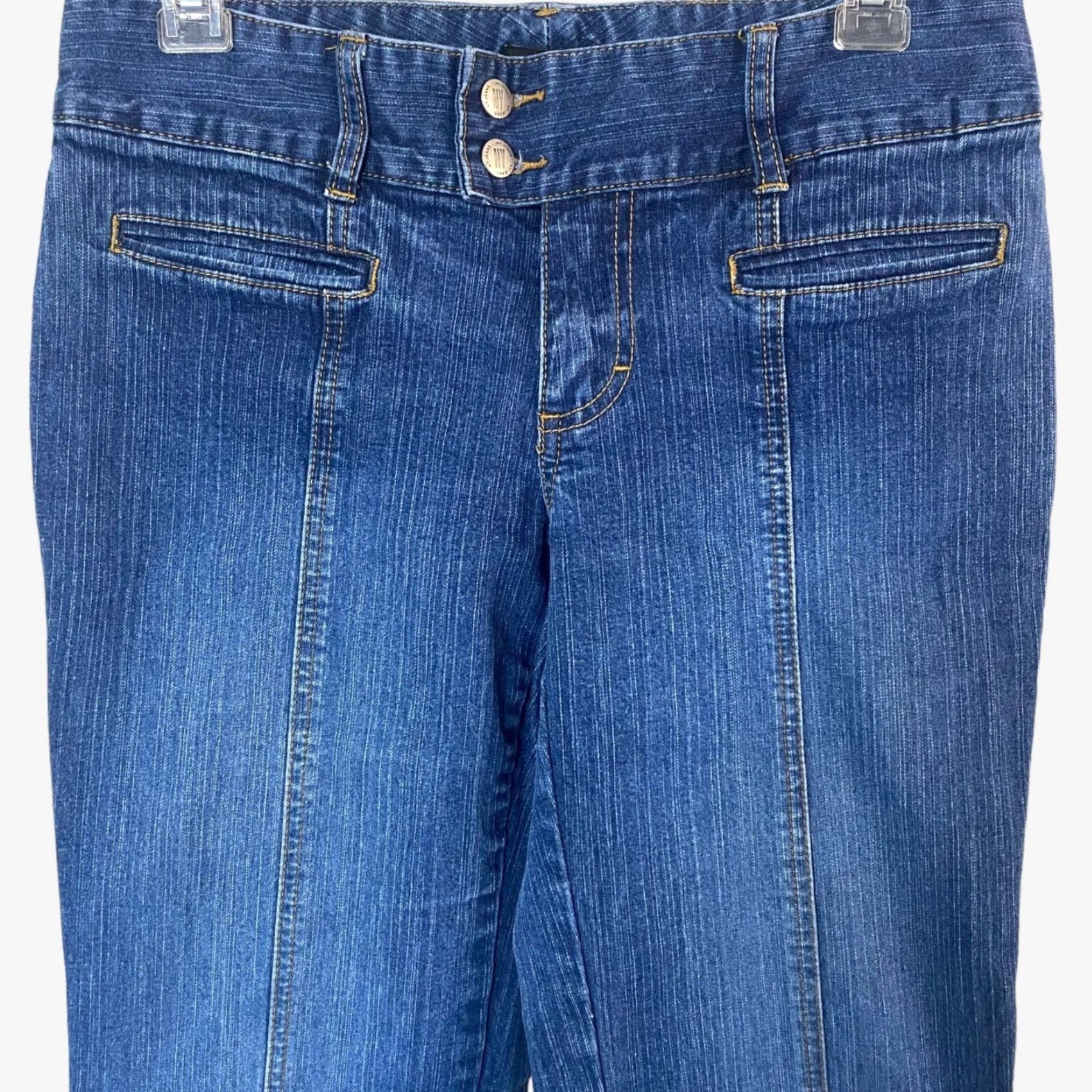 Vintage VINTAGE New York & Company Flare Jeans Womens Size 4 Blue Medium Wash Low-Rise Denim Jeans Size 27" / US 4 / IT 40 - 5 Thumbnail