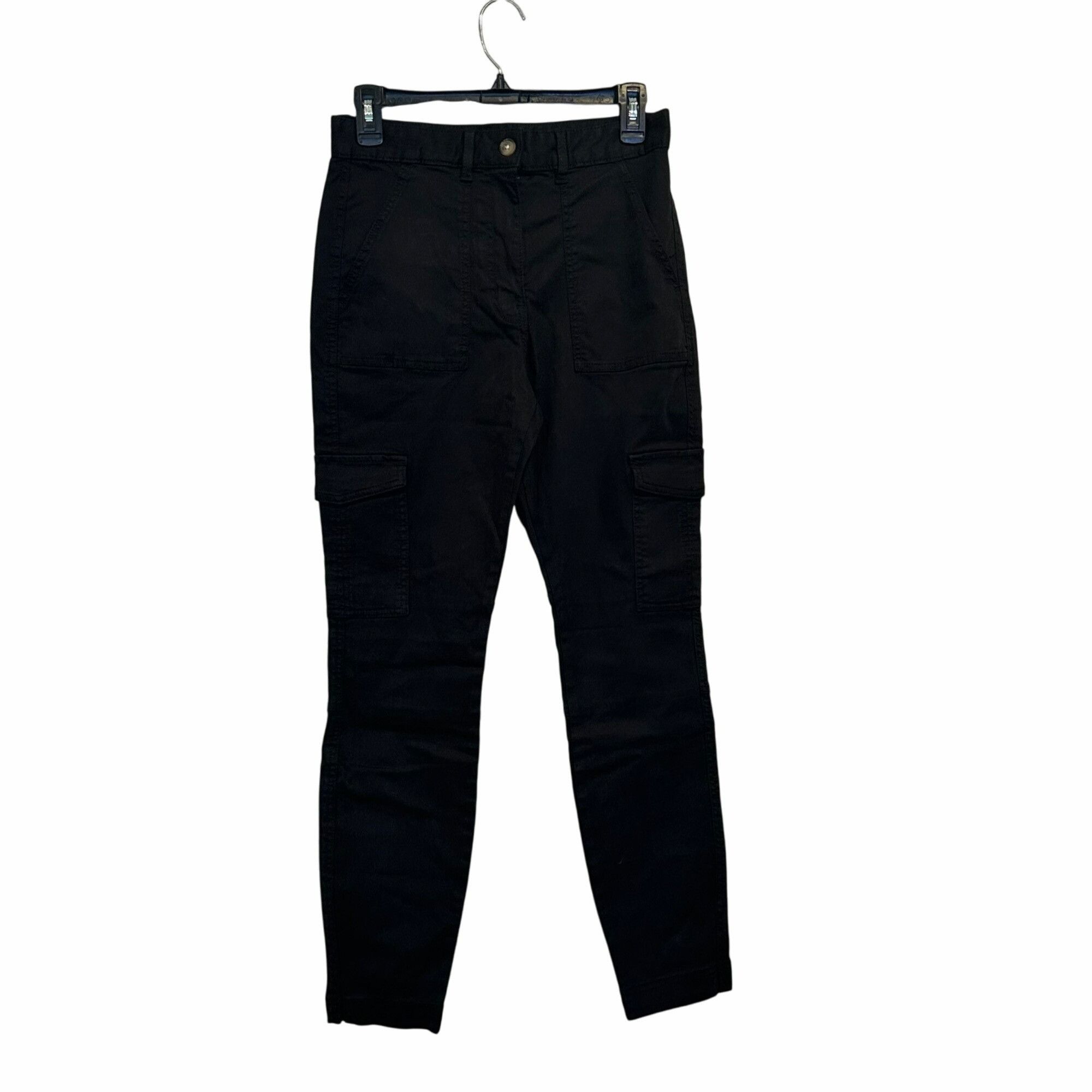 H&M ✨H&M Size 6 Women Black Cargo Pants Cotton With Pockets & Bu Size 28" / US 6 / IT 42 - 1 Thumbnail
