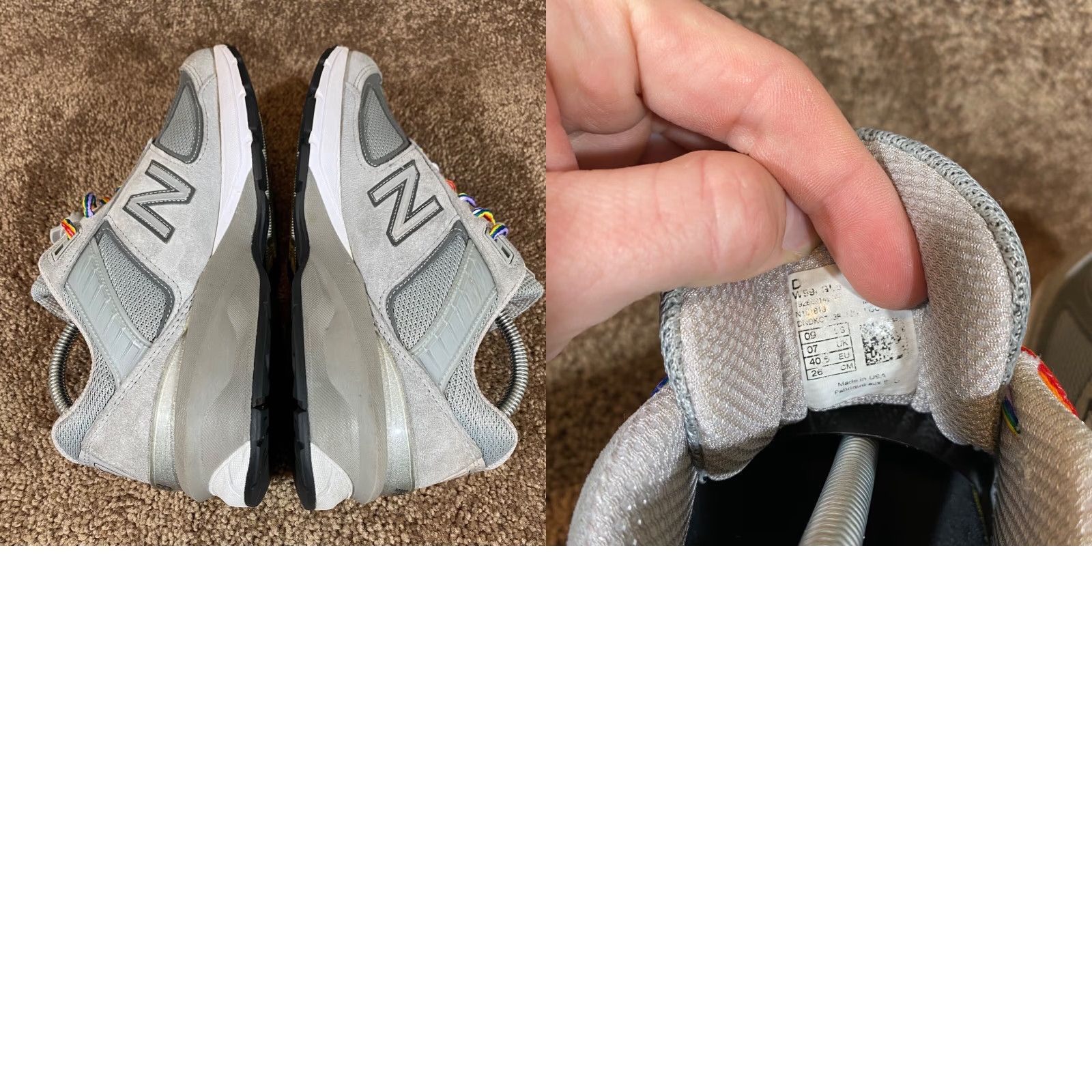 New Balance New Balance 990v5 Womens 9 D Wide Castle Gray White Running W990GL5 Made in USA Size US 9 / IT 39 - 8 Thumbnail