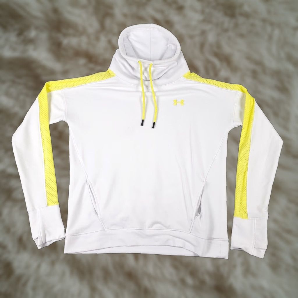 Under Armour Under Armour Sweatshirt Women's Small White Pullover Knit Hoodie Pockets Logo All Seasons Regular Size S / US 4 / IT 40 - 1 Thumbnail